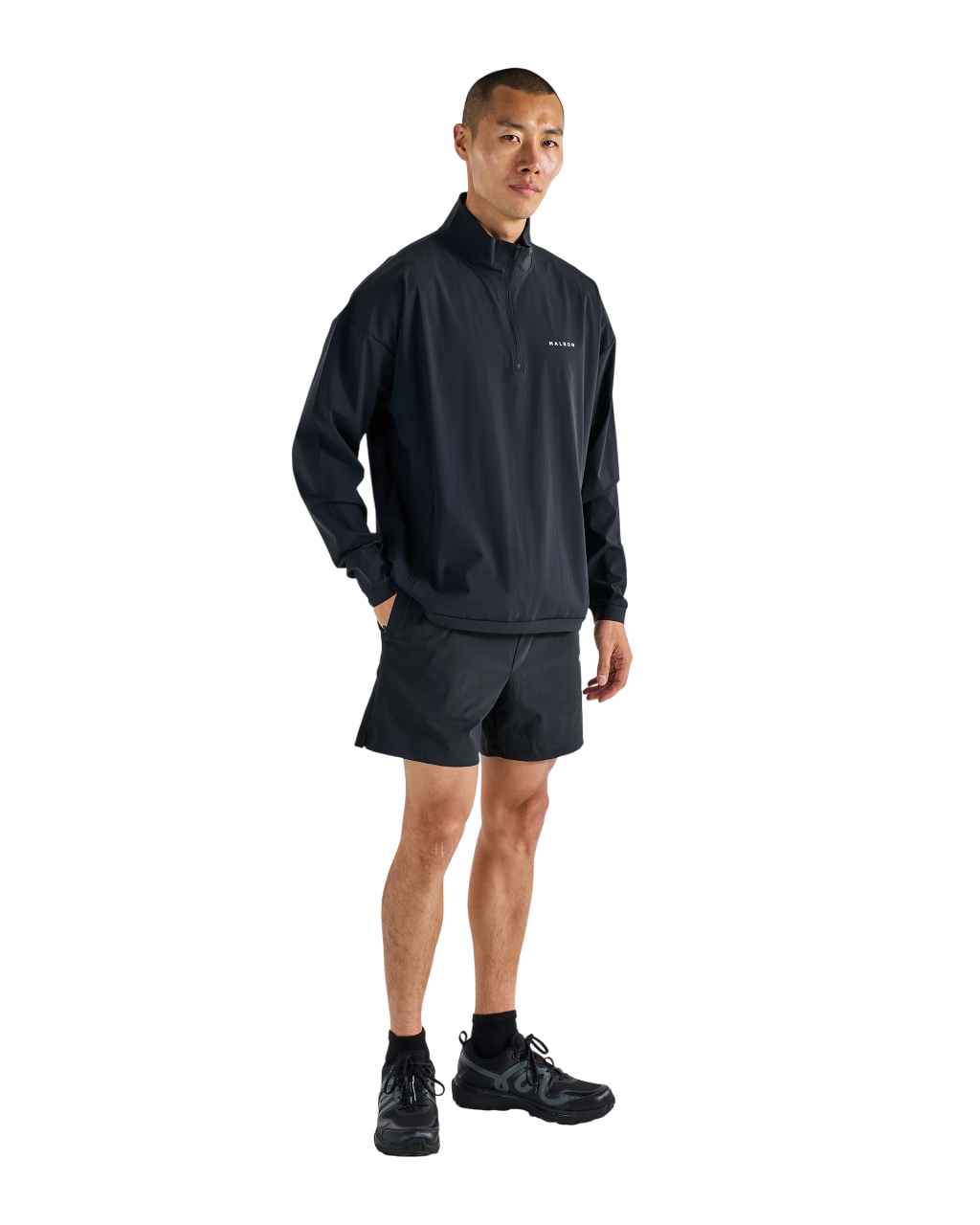 Performance Quarter Zip Shell Pullover | Black