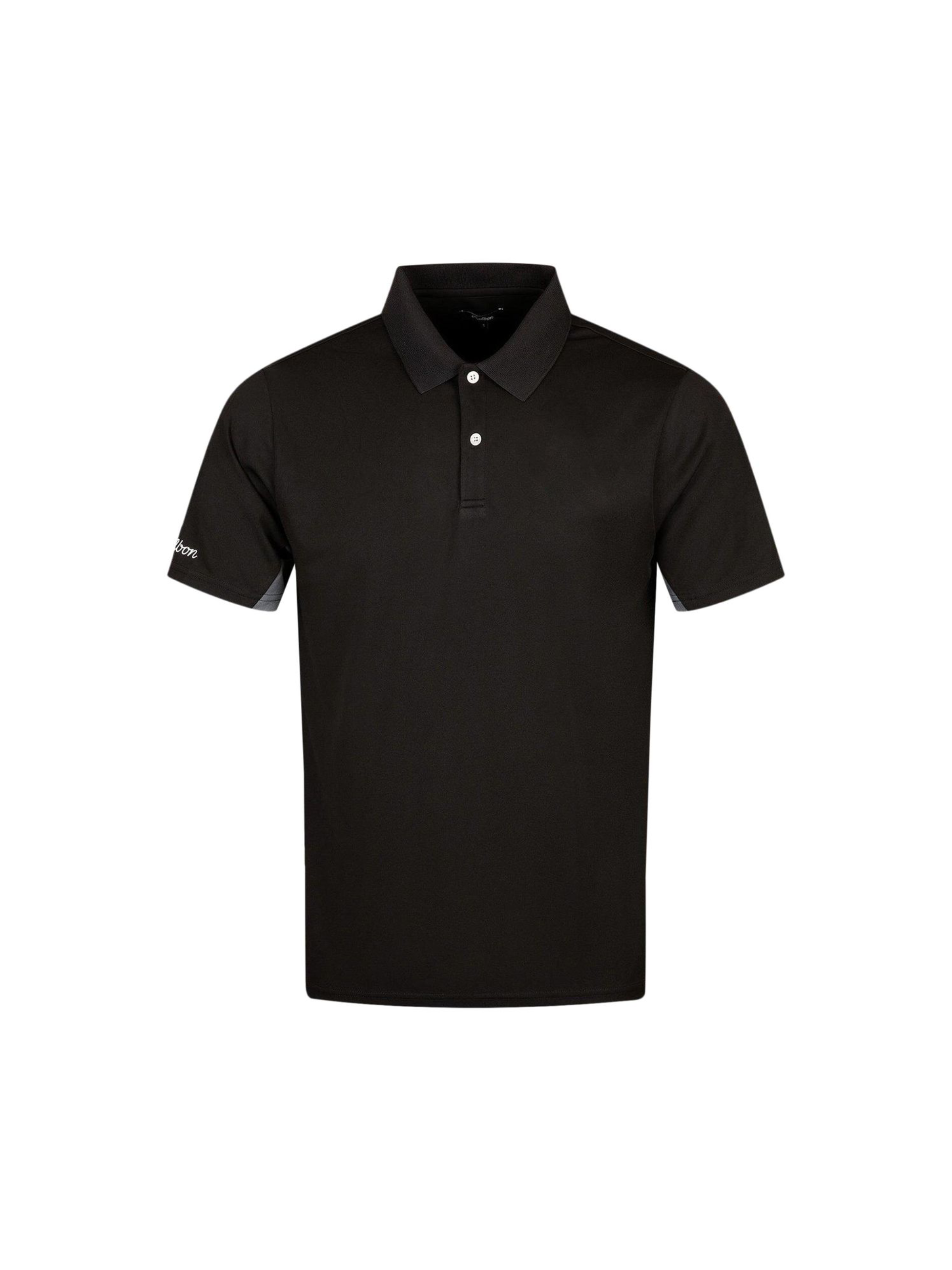 Evergreen Paneled Performance Pique | Black/Charcoal