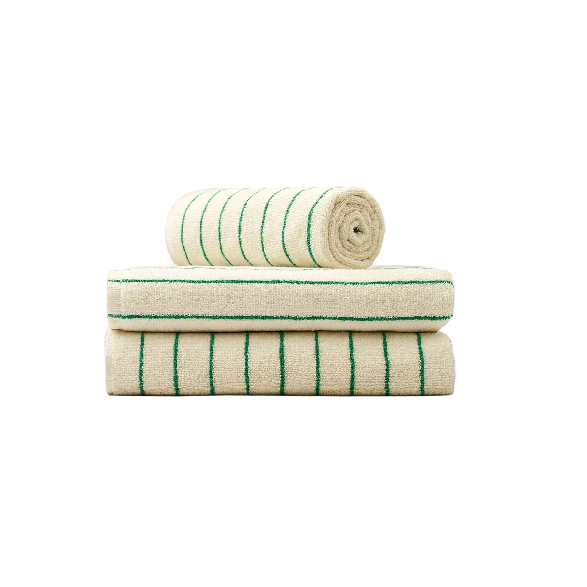 Naram Towels, pure white & grass