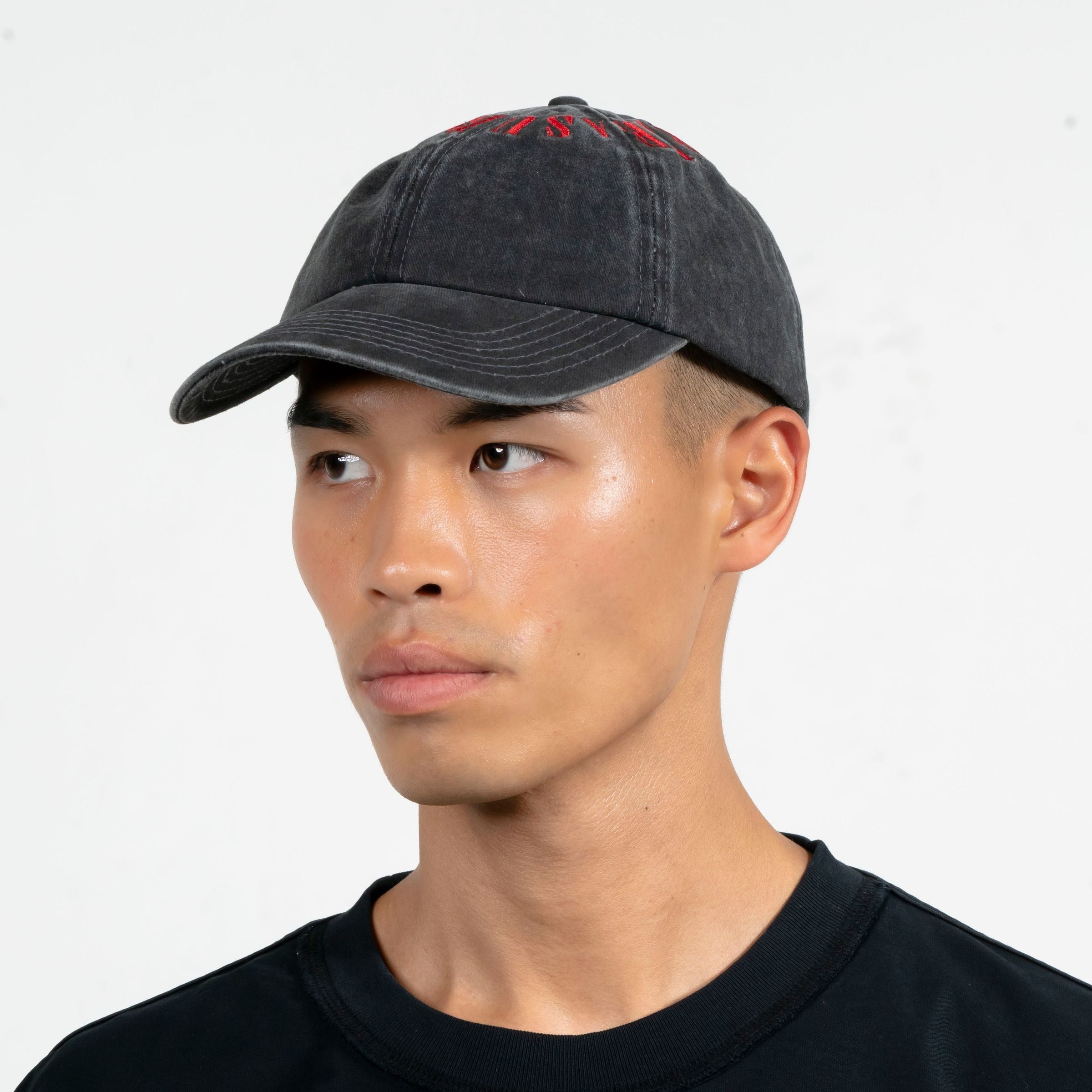 Onyx Crown Washed Cap 'Black/Red'