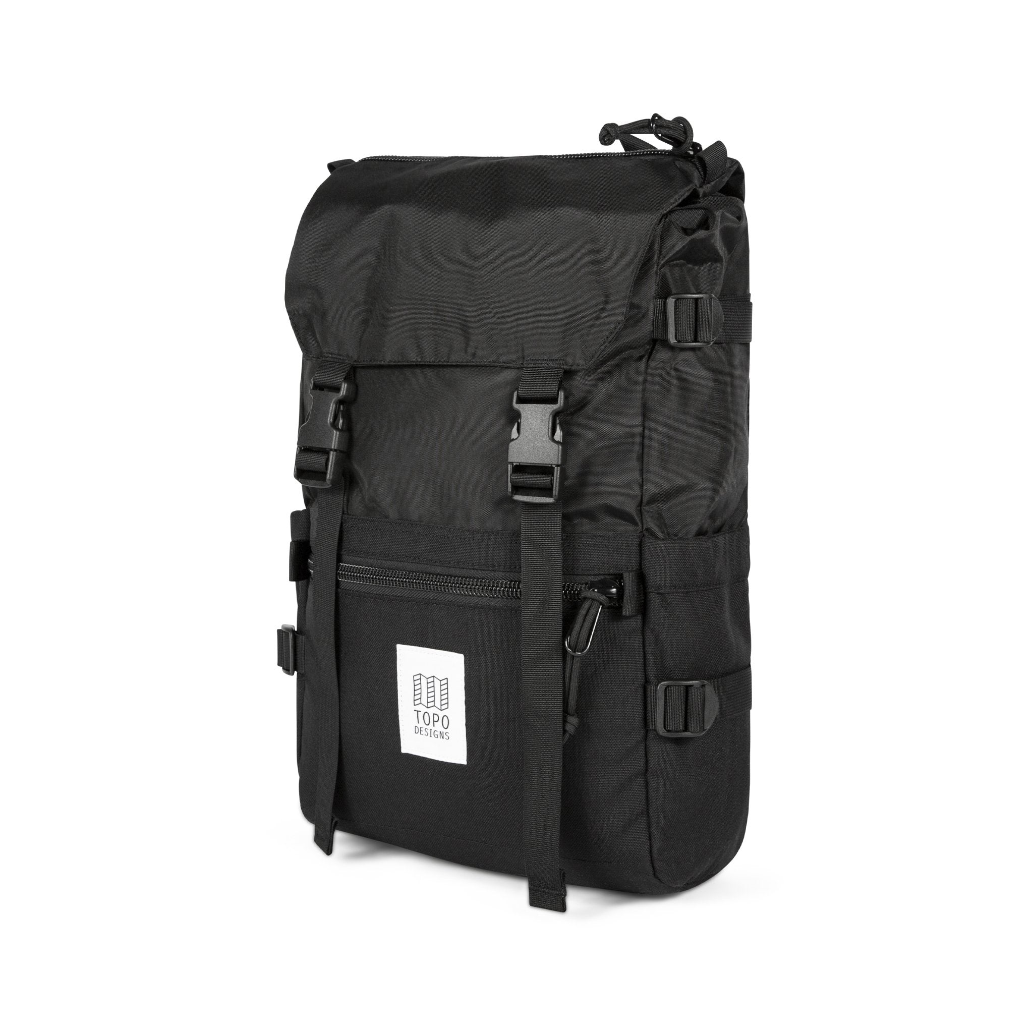 3/4 Front Product Shot of the Topo Designs Rover Pack Classic in Black