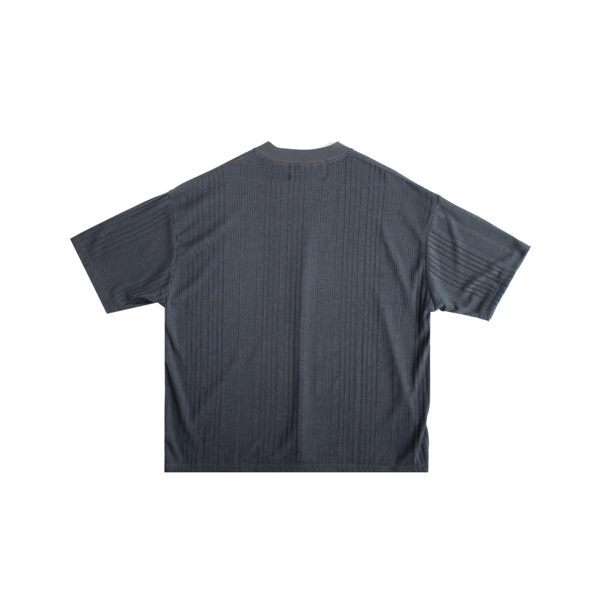 Stripe Knit Ss Tee | Charcoal