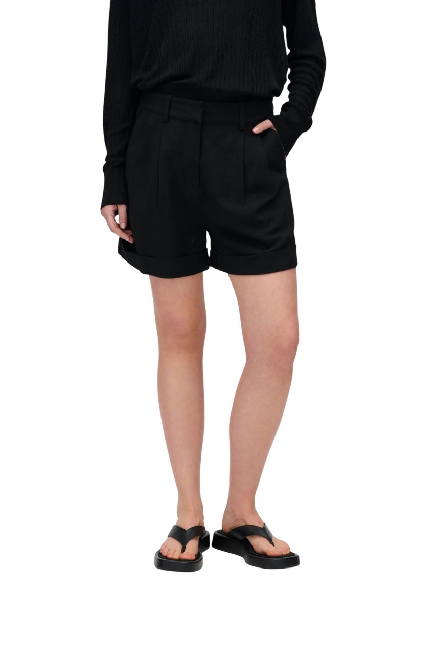 Selby Linen Blend Shorts | Black
