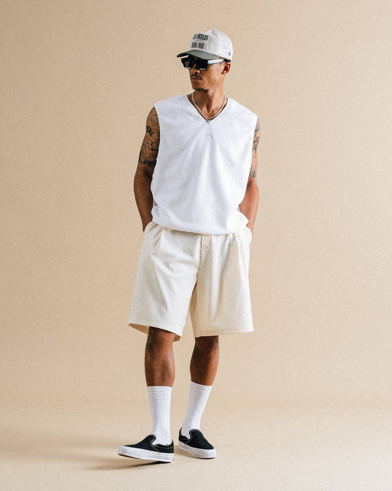 Calculus Baggy Pleated Shorts | Cream