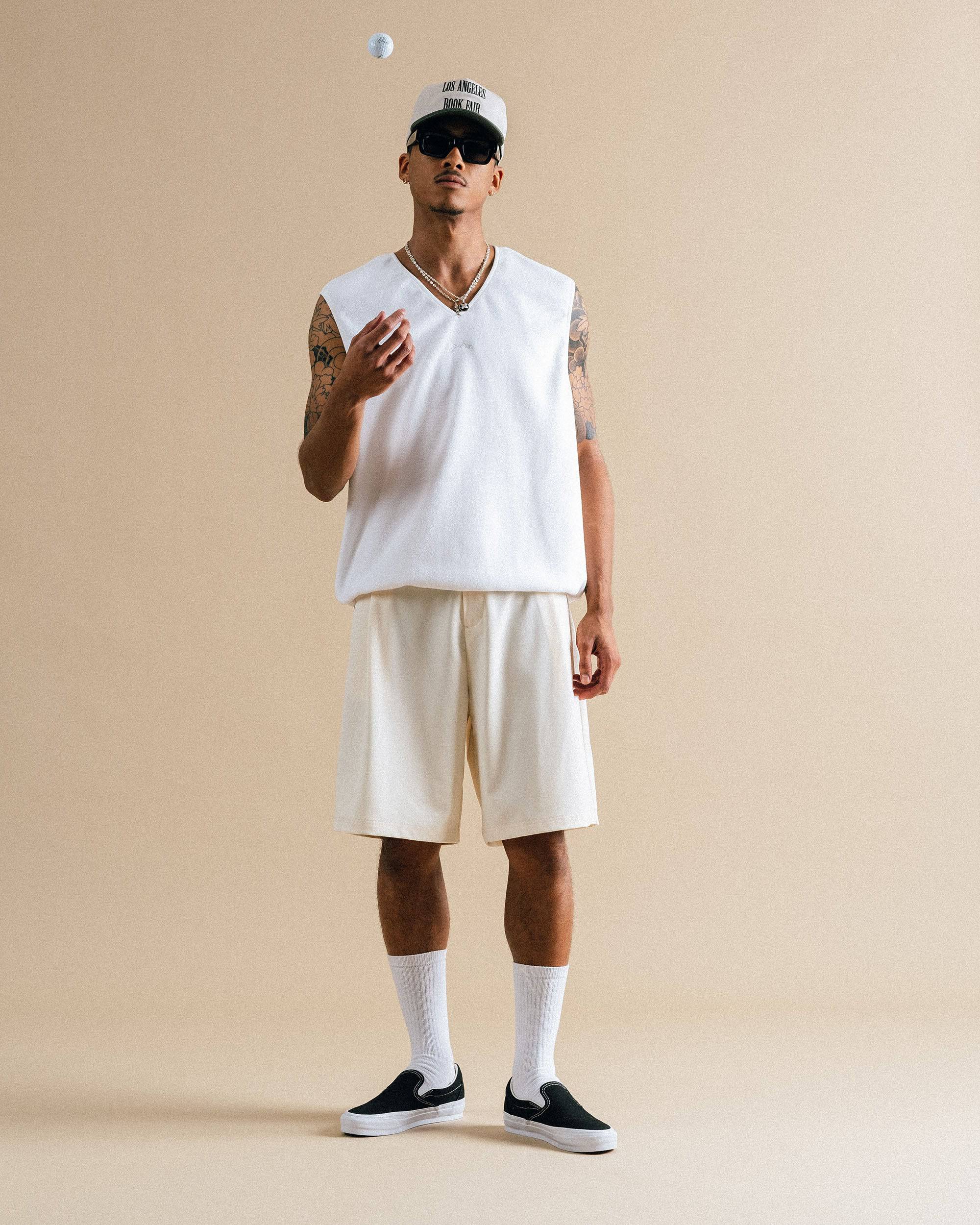 Calculus Baggy Pleated Shorts | Cream