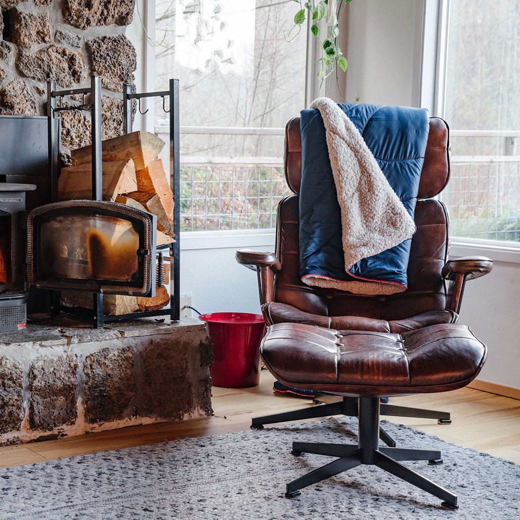 Sherpa Puffy Blanket - Deepwater