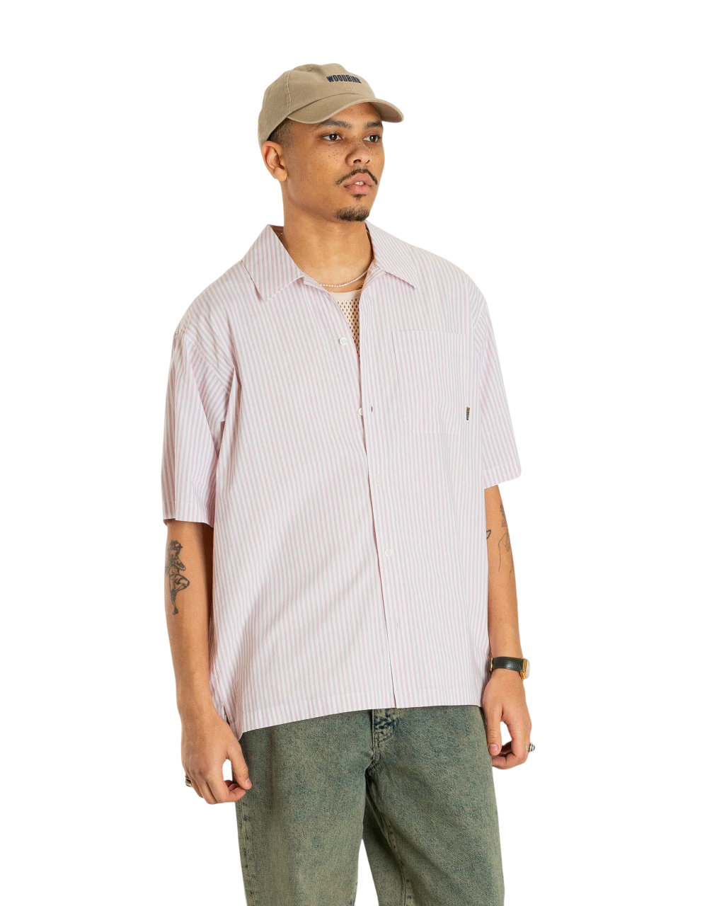 Banks Stripe Shirt | White-Pink