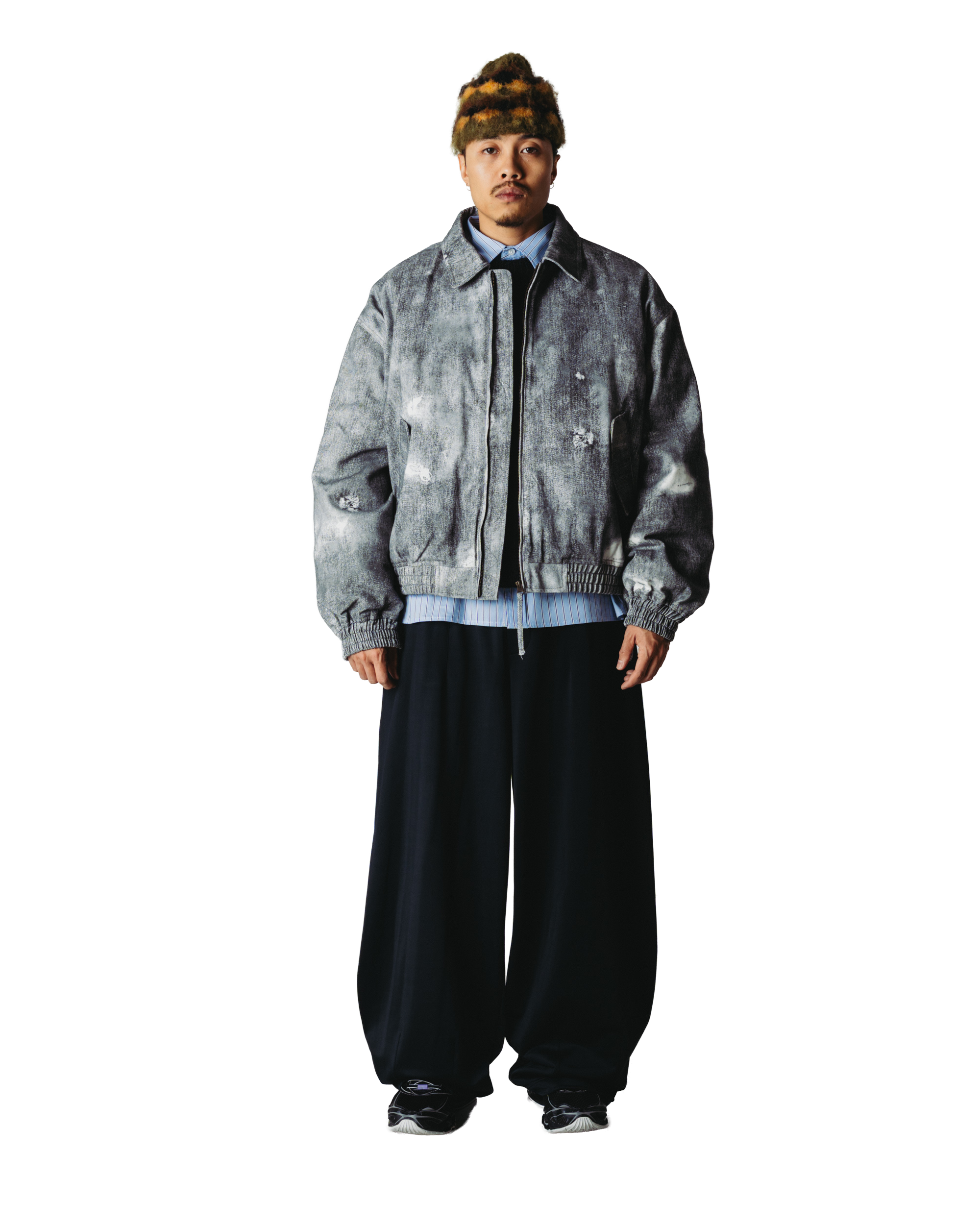 Bao Printed Jacket | Grey-black