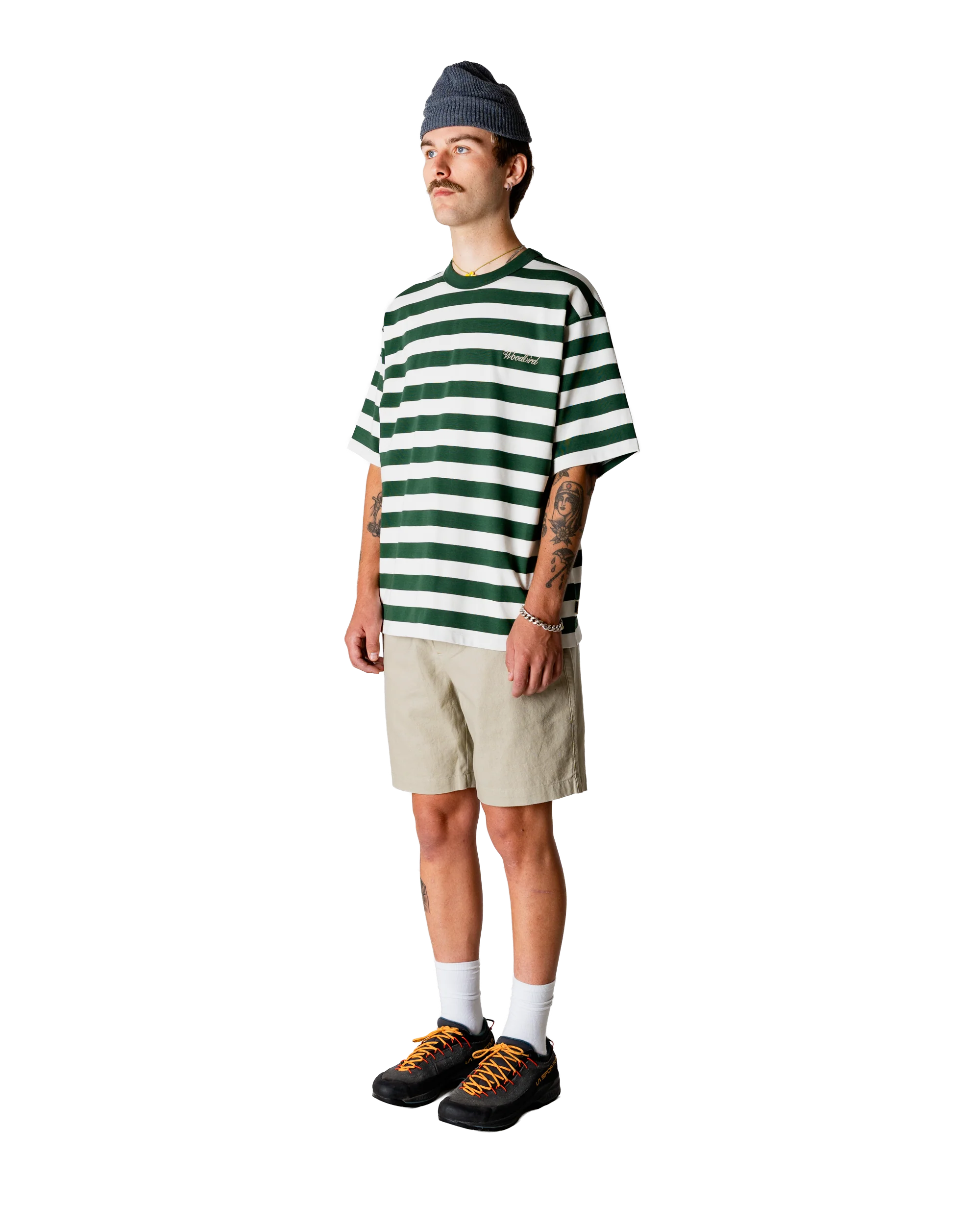 Beam Stripe Tee | Pine Green