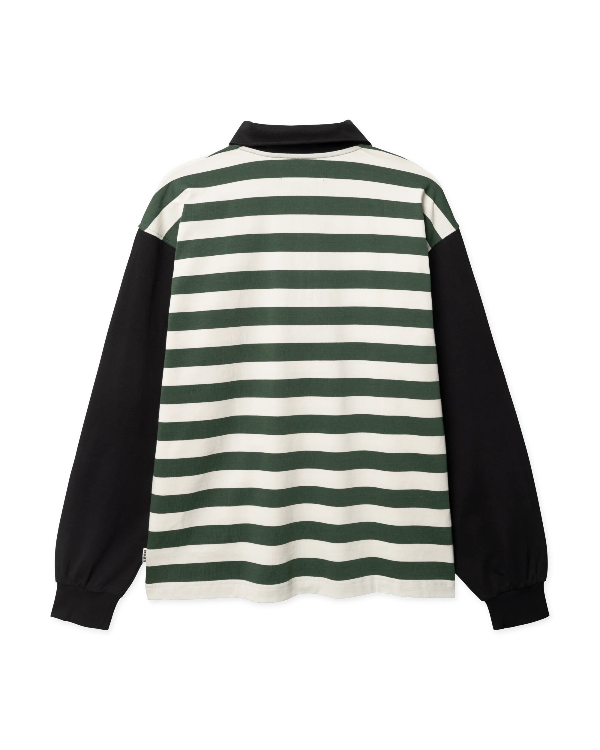Hiro L/s Stripe Zip Polo | Pine Green