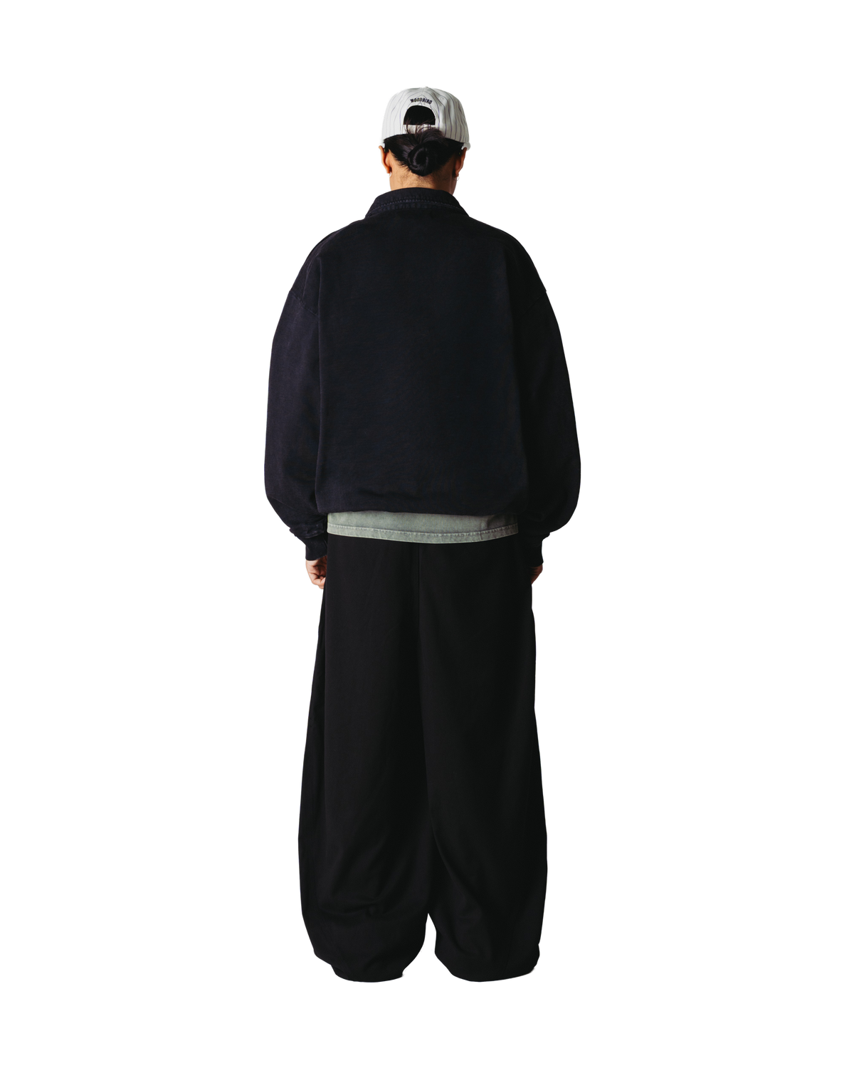 Loke Washed Zip Polo | Black