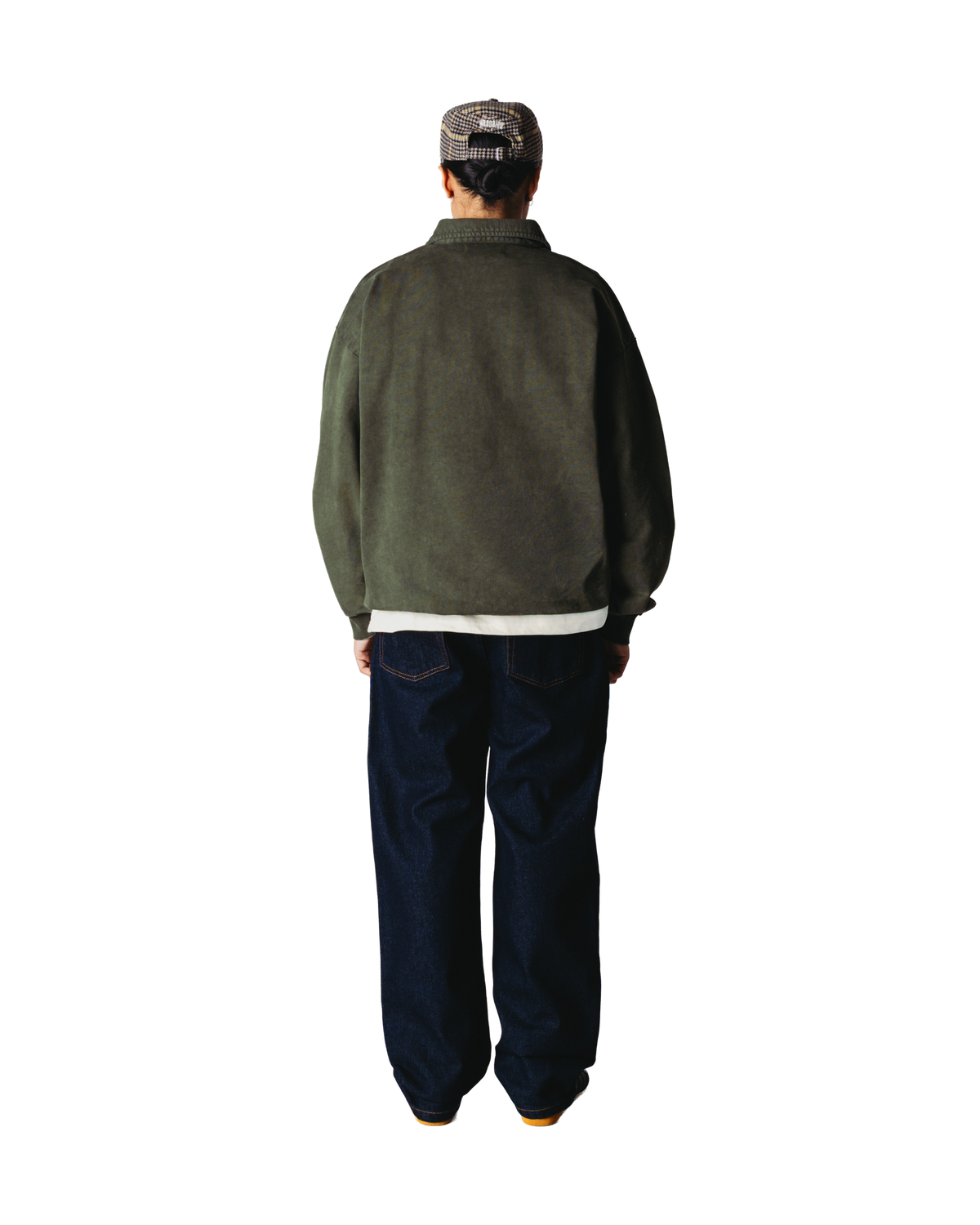 Loke Washed Zip Polo | Dark Olive