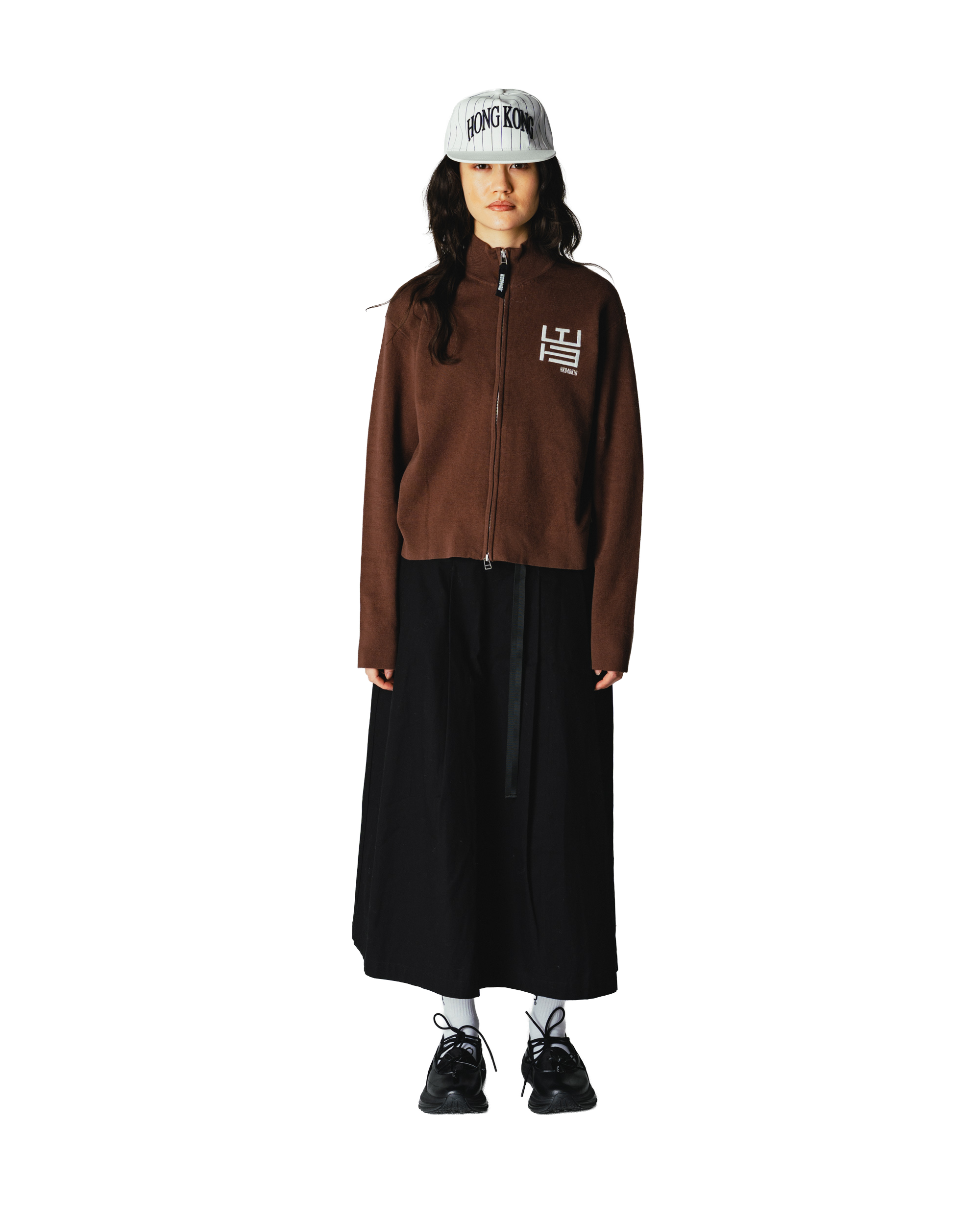 Mia Pleat Twill Skirt | Black