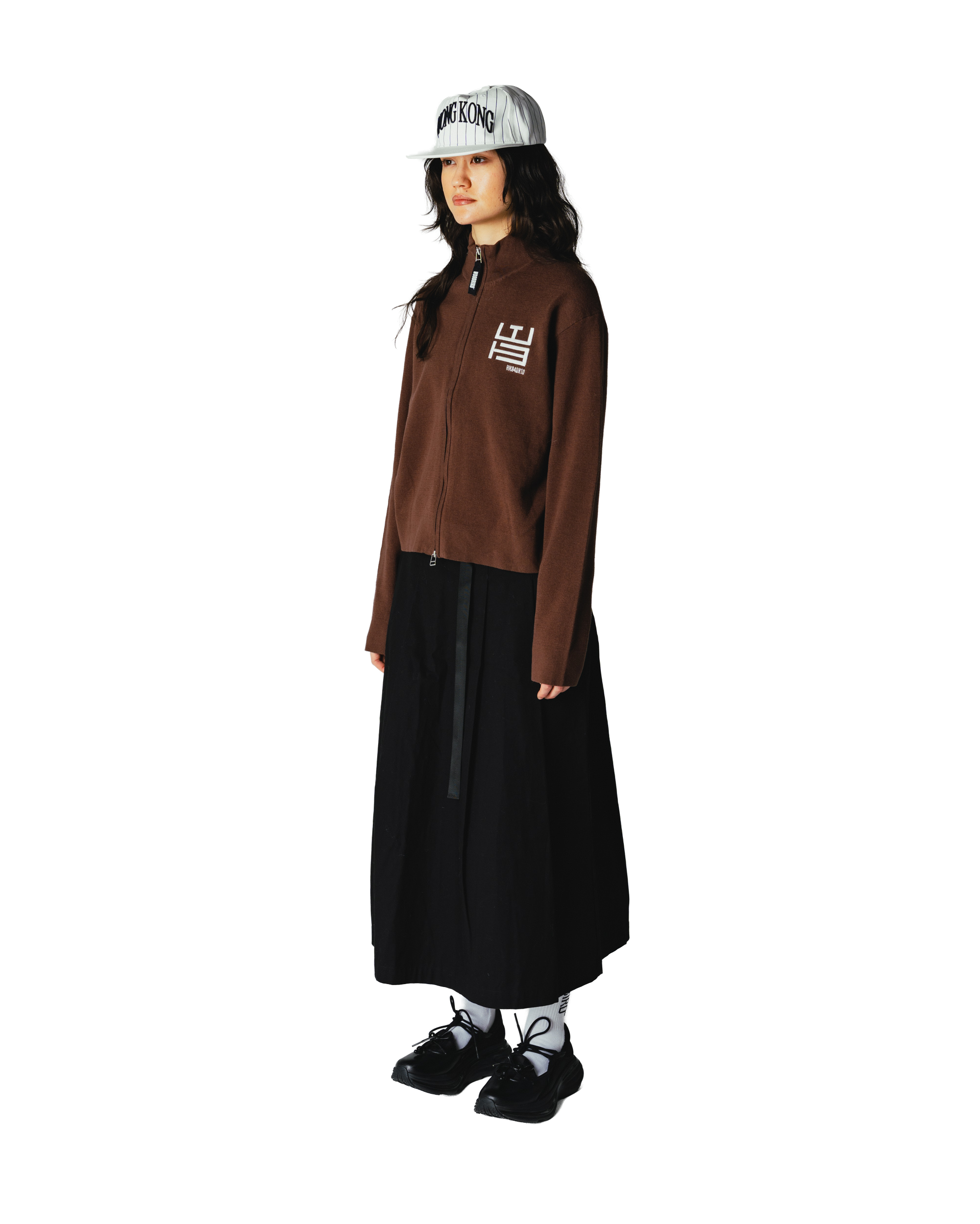 Mia Pleat Twill Skirt | Black