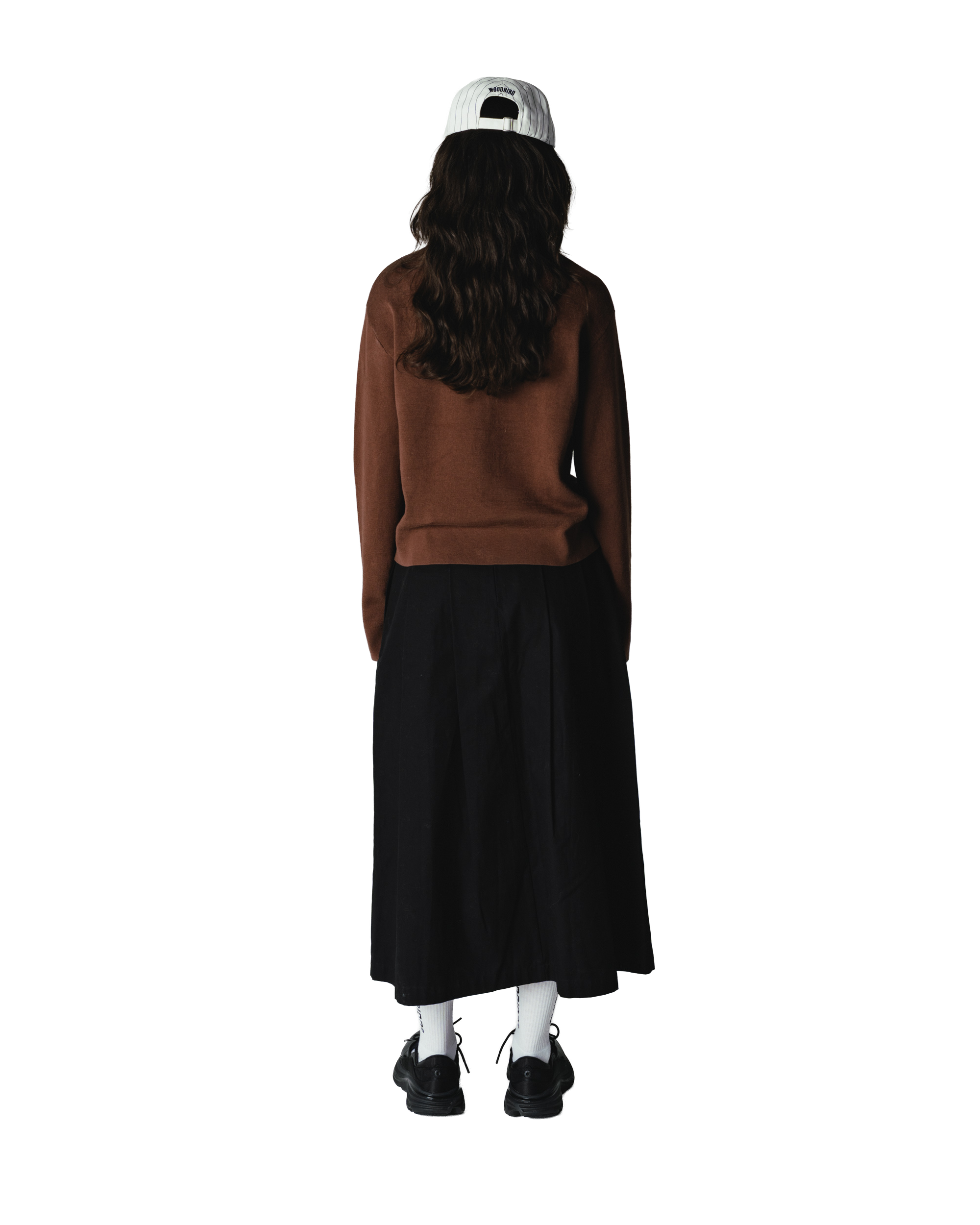 Mia Pleat Twill Skirt | Black