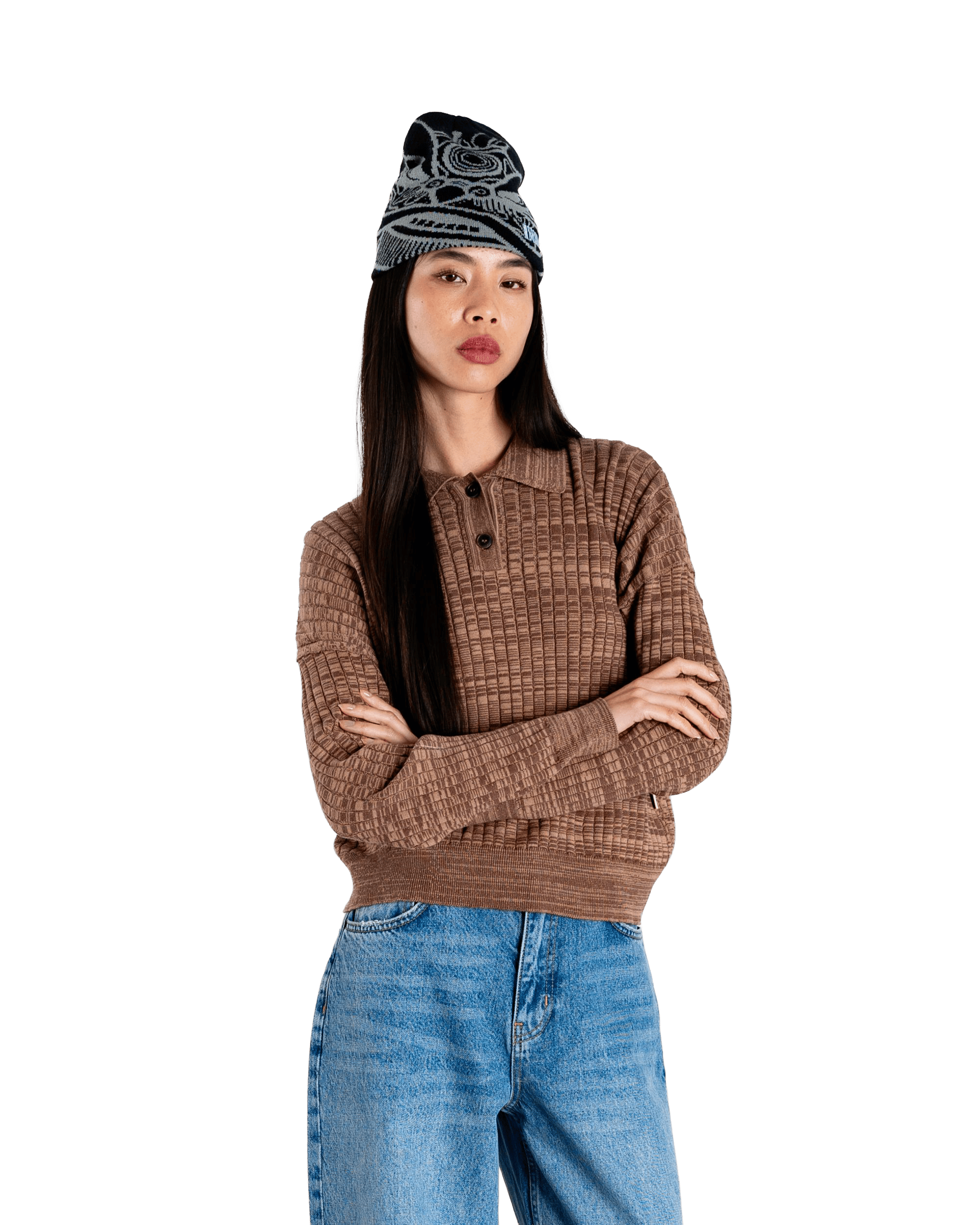 Mouls Knitted Polo | Dark Brown