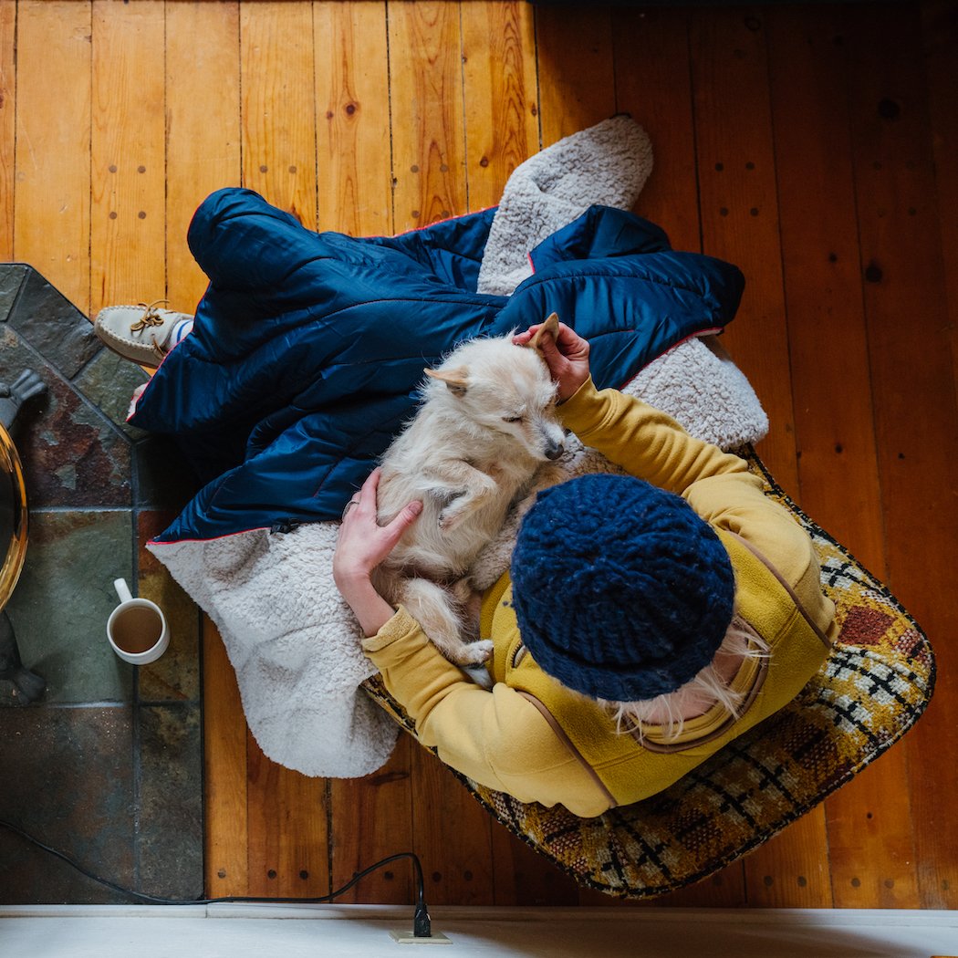 Sherpa Puffy Blanket - Deepwater