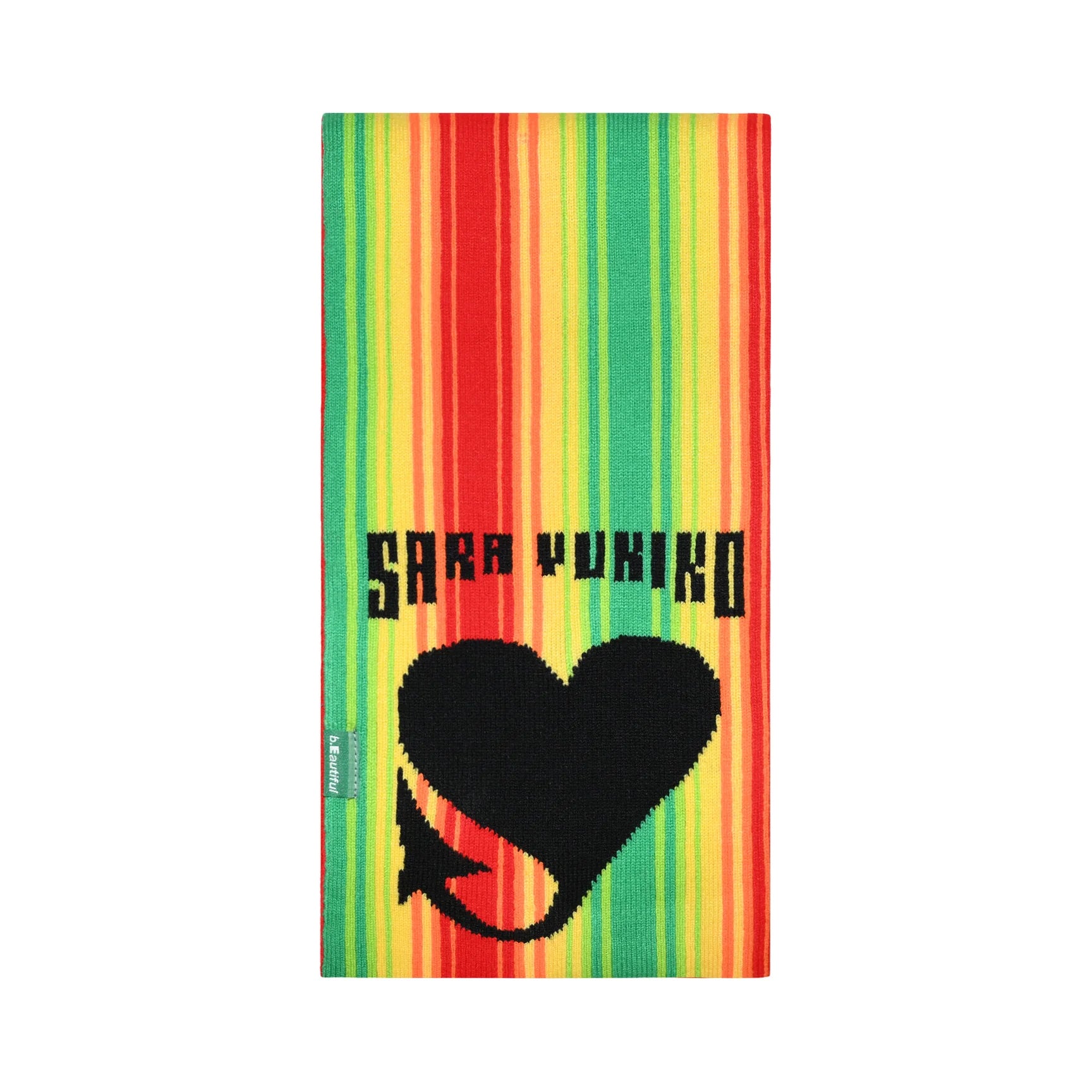 b.Eautiful x Sara Yukiko Infinity Knit Scarf (Red / Rainbow)