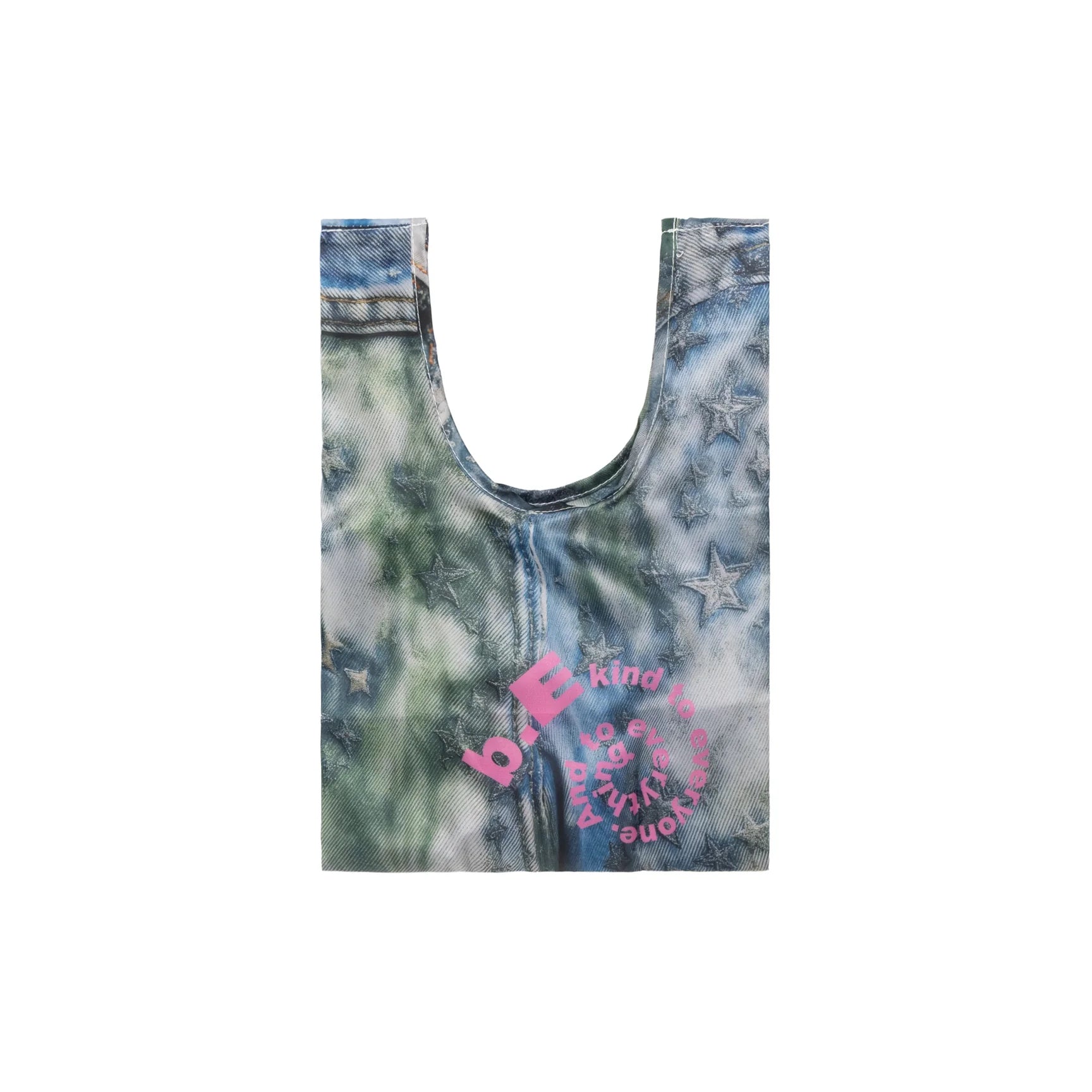 Star Denim Reusable Bag Mini (Grey / Pink)