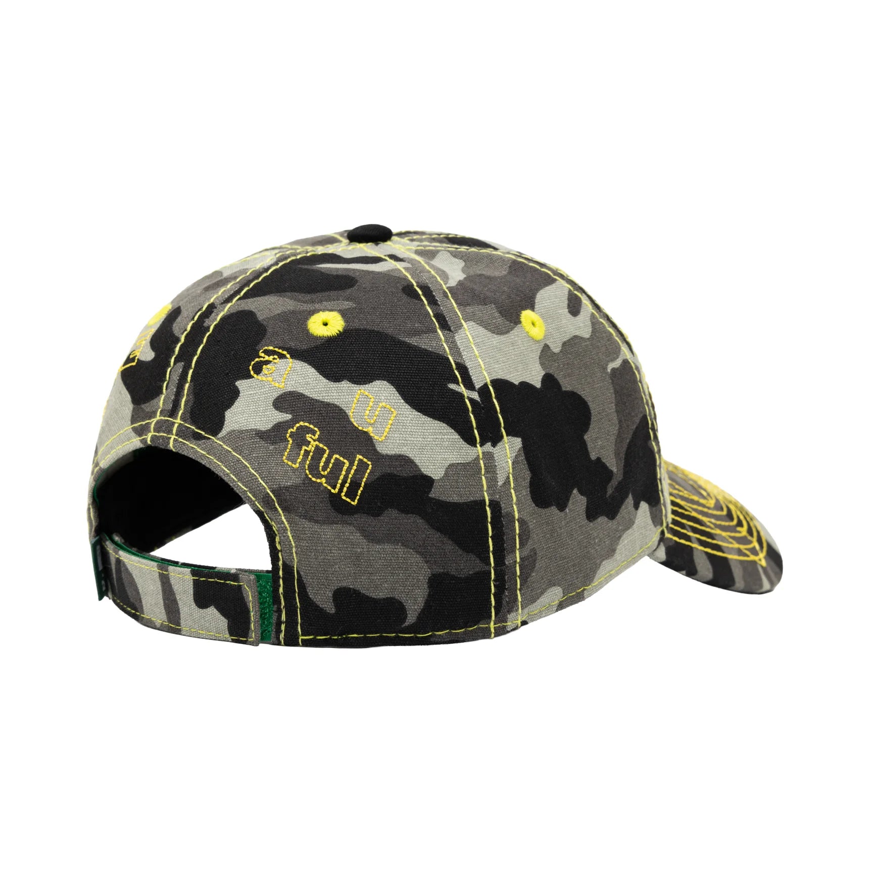 Vapor 6 Panel Hat (Dark Grey Camo / Yellow)