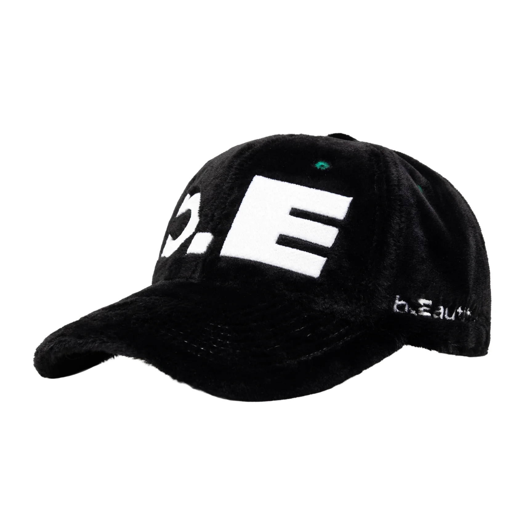 b.E Hat (Black Plush / White)