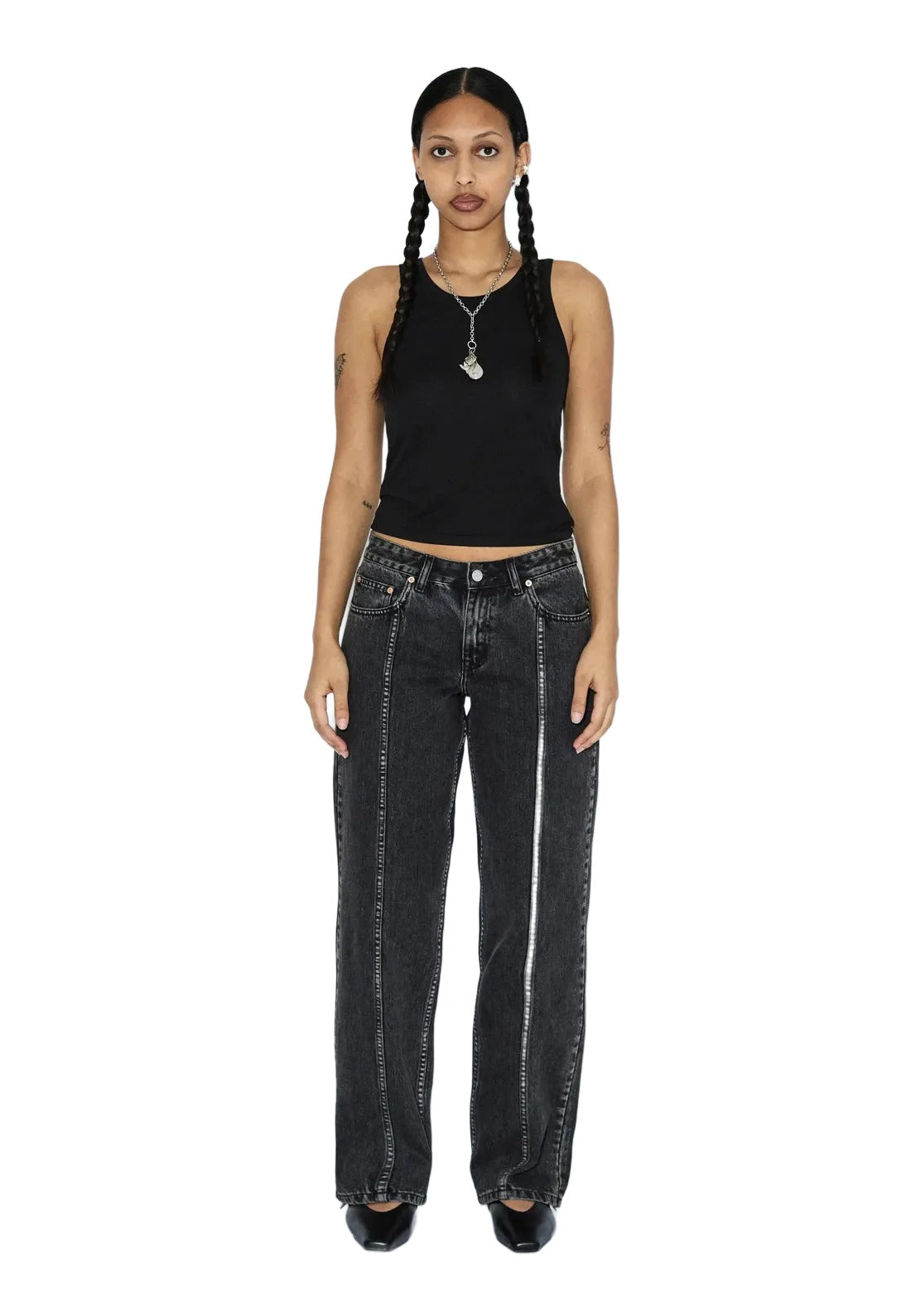 Nika Mid Straight Worker | Aged Black