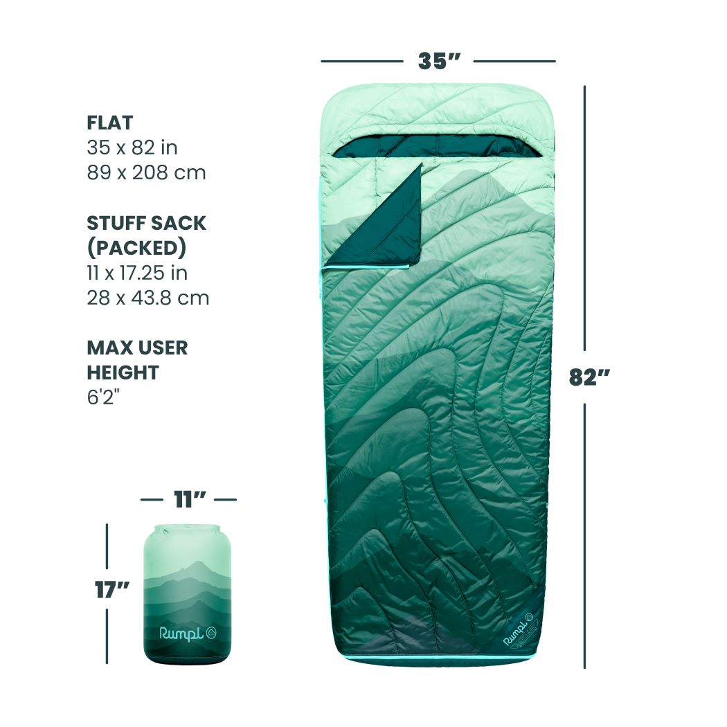 Rumpl Wrap Sack 20° Sleeping Bag - Cascade Fade The Wrap Sack 20° Sleeping Bag - Cascade Fade | Rumpl Wrap Sack