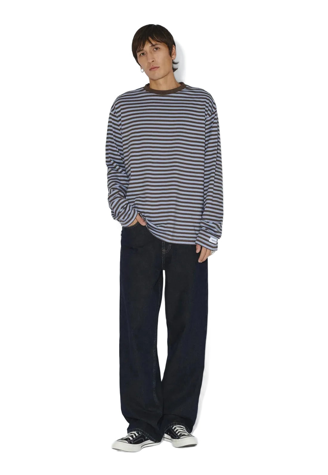 Wesley Longsleeve | Brown Blue Stripe
