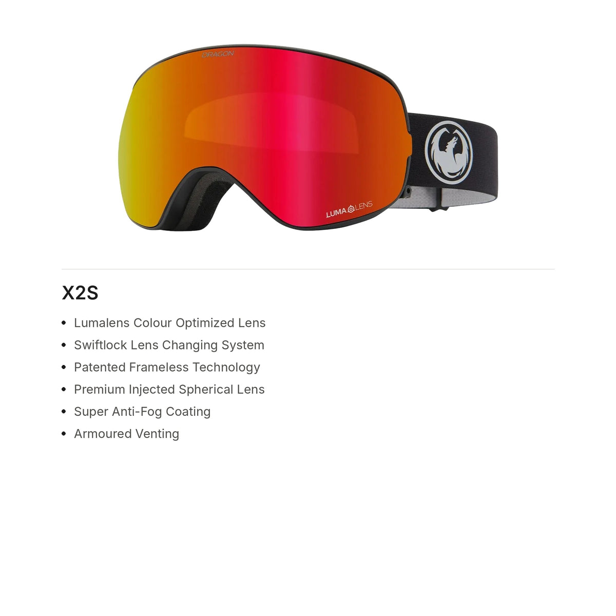 X2S with Bonus Lens – Nouveau Black (features)