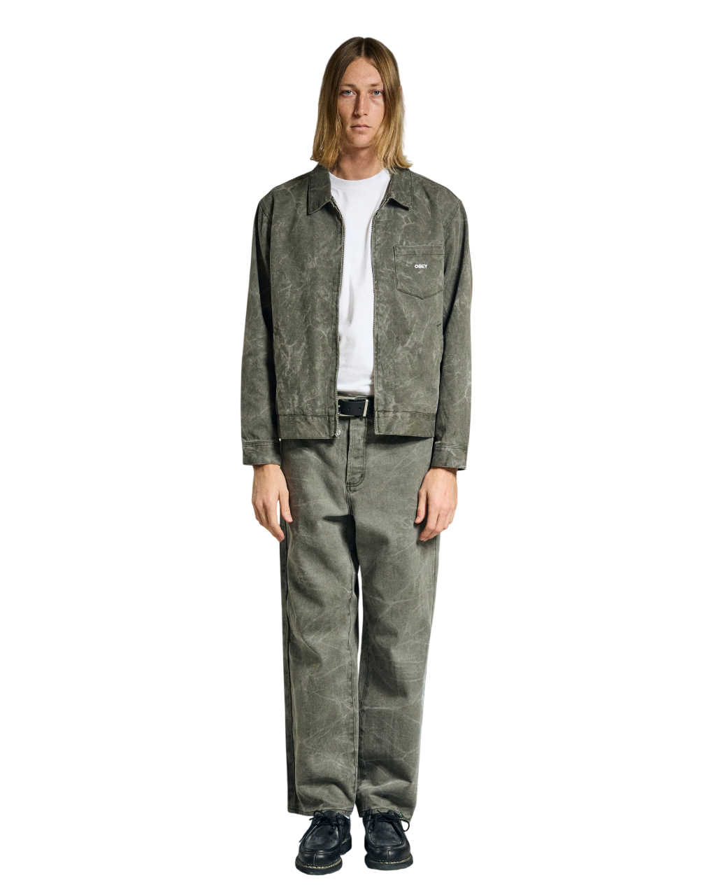 Workman Zip Jacket | Black Olive Wrinkle Wash
