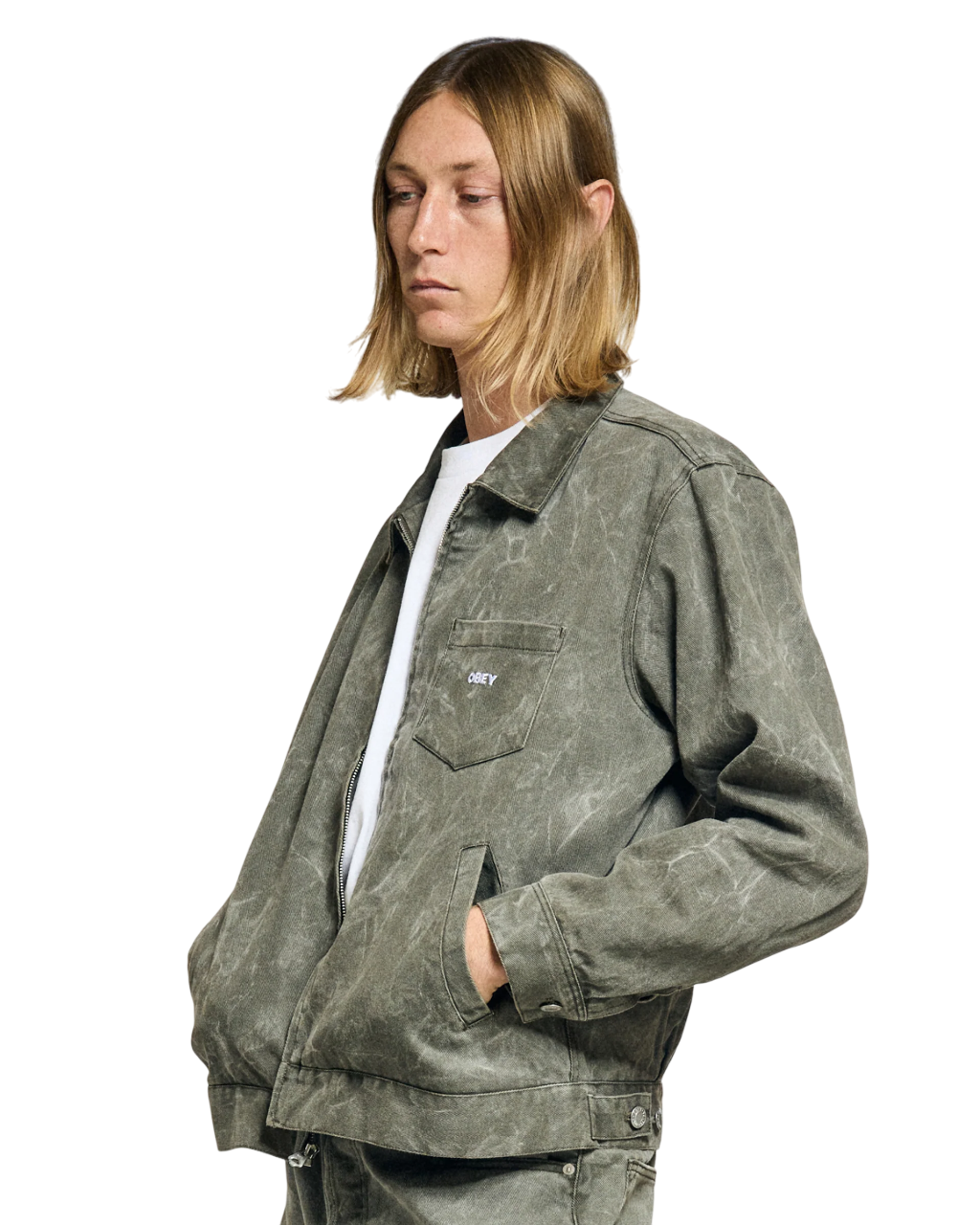 Workman Zip Jacket | Black Olive Wrinkle Wash