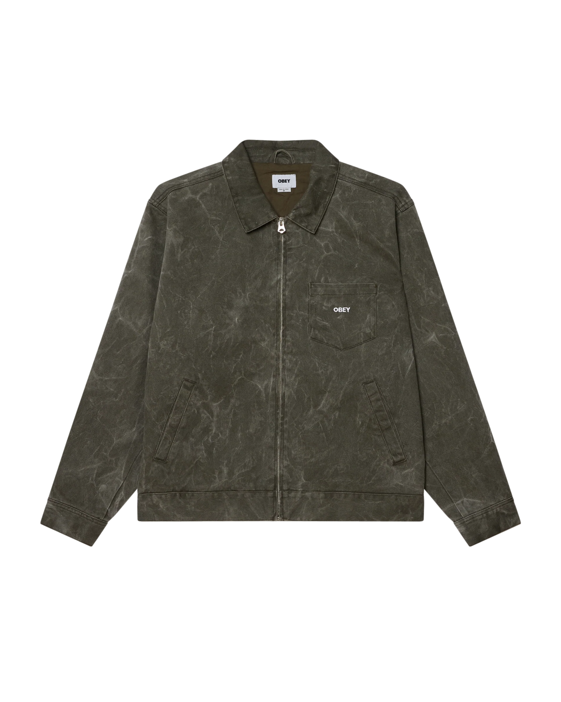Workman Zip Jacket | Black Olive Wrinkle Wash