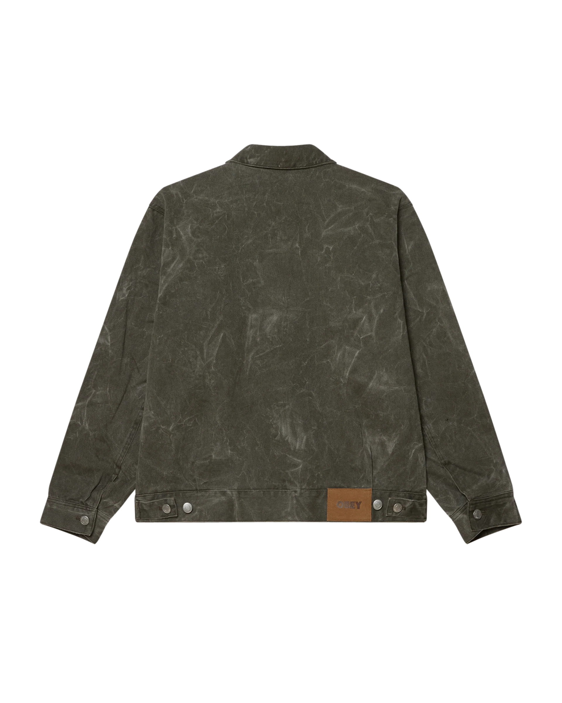 Workman Zip Jacket | Black Olive Wrinkle Wash