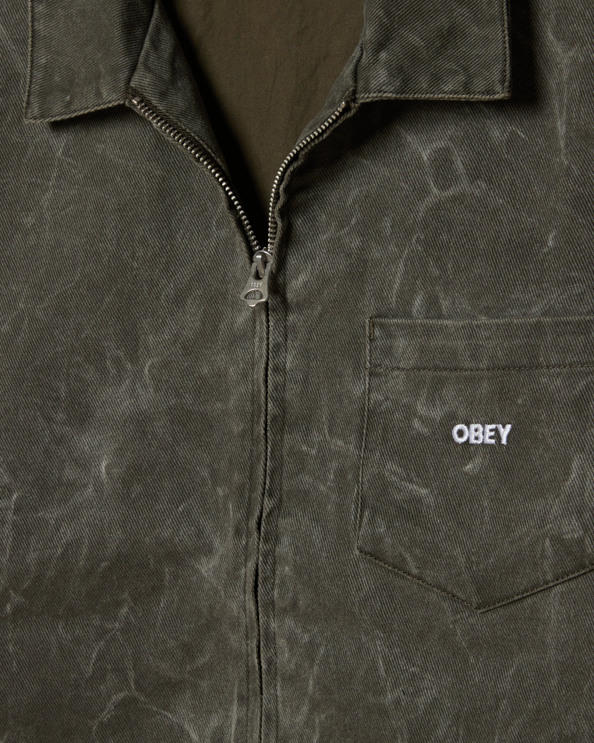 Workman Zip Jacket | Black Olive Wrinkle Wash