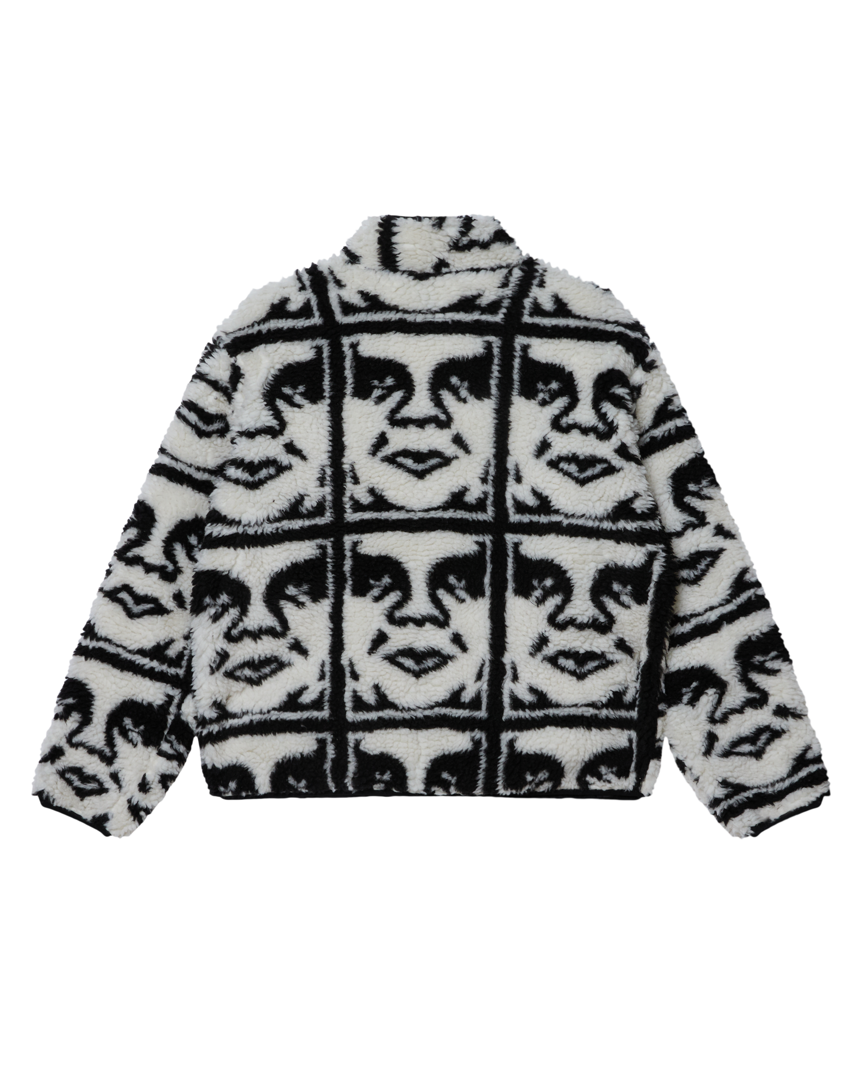 Repeated Icon Sherpa Jacket | Black Multi