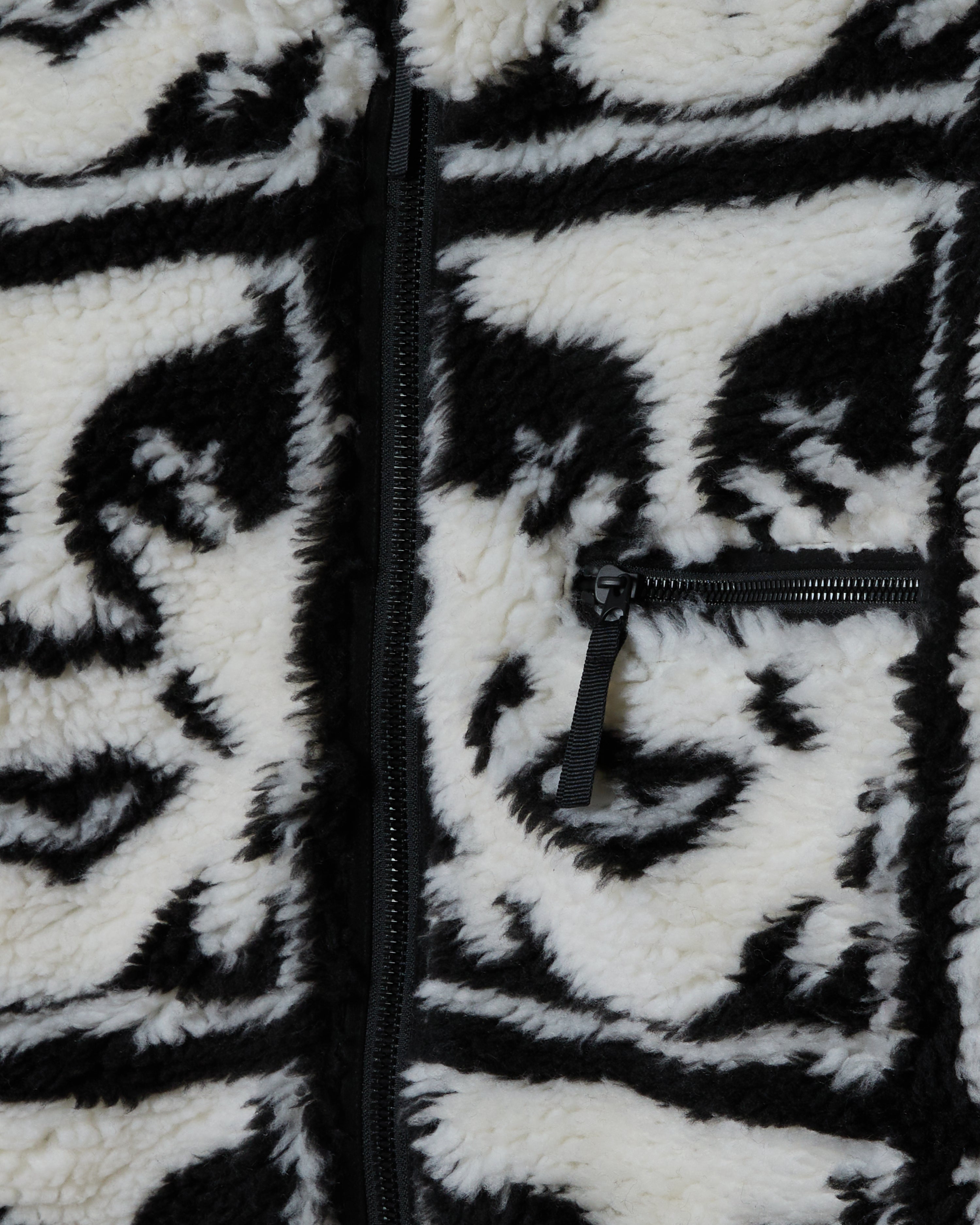 Repeated Icon Sherpa Jacket | Black Multi