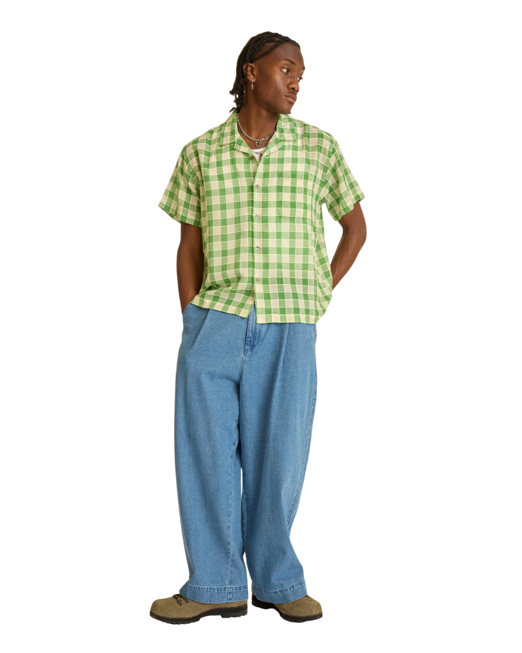 Oliver Denim Pleated Pant | Light Indigo