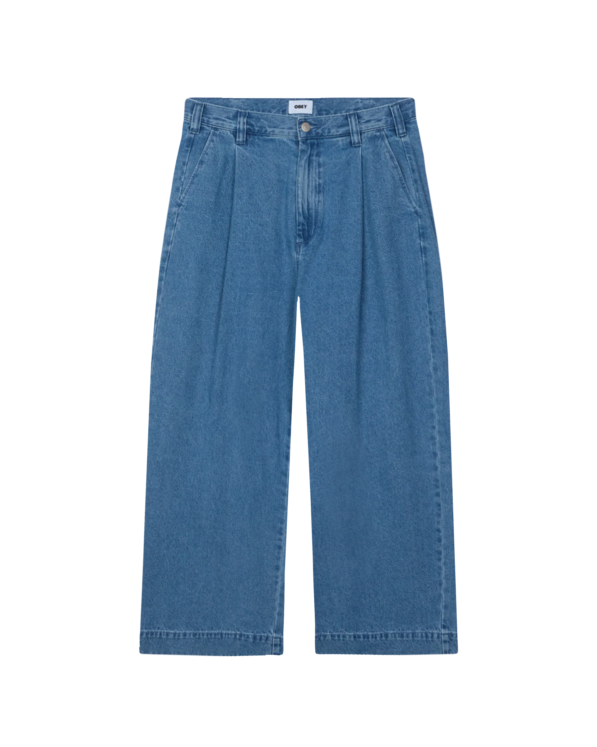 Oliver Denim Pleated Pant | Light Indigo
