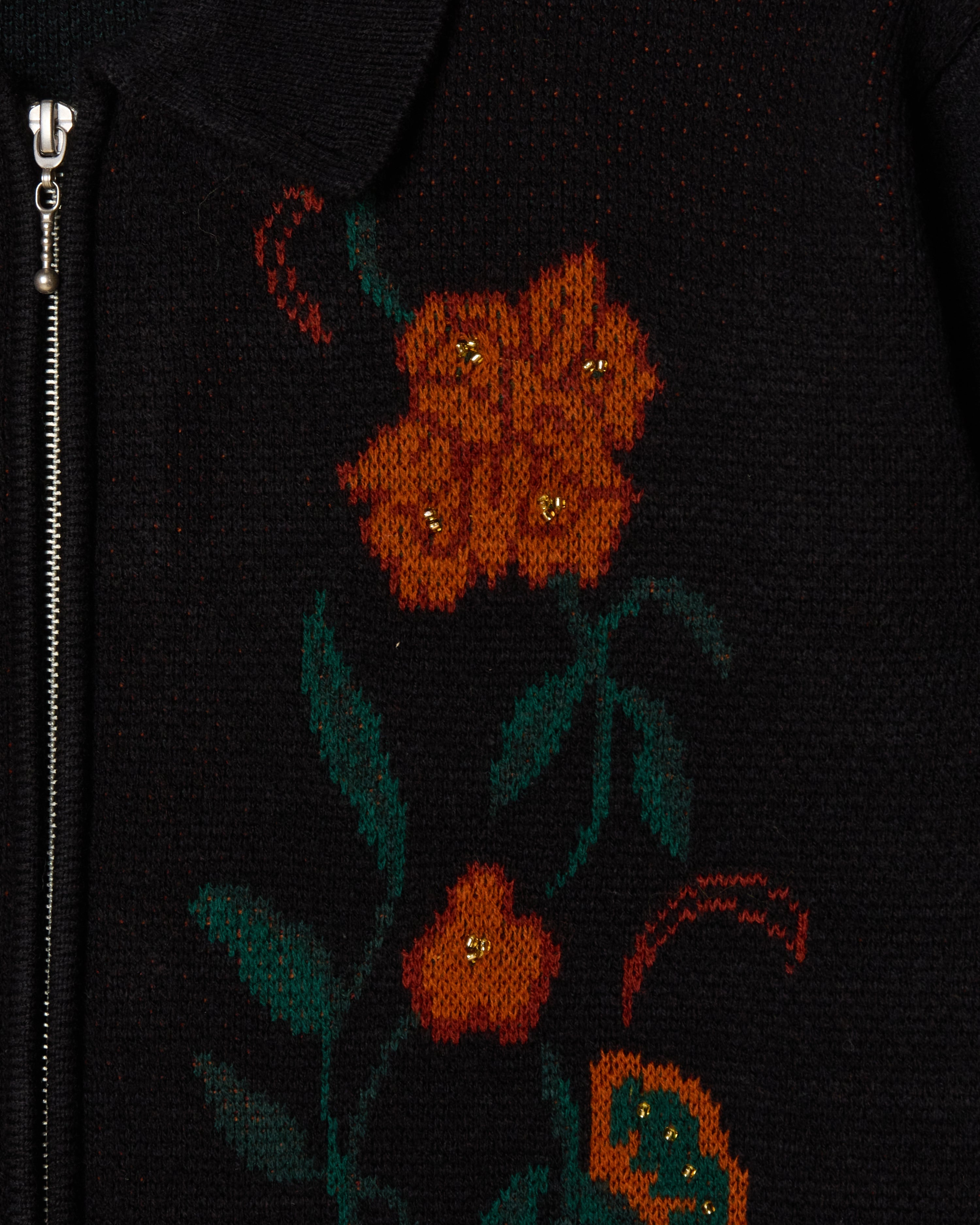 obey-floral-zip-cardigan-black