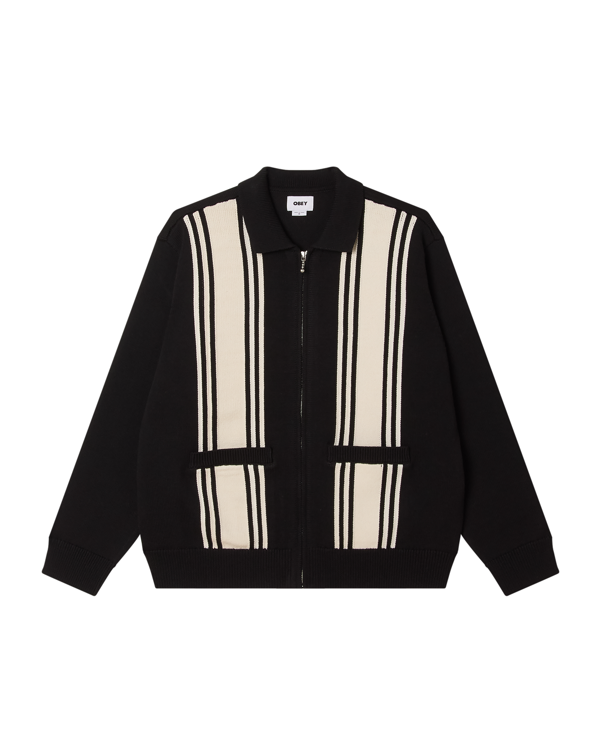 Matt Zip Up Sweater | Black Multi