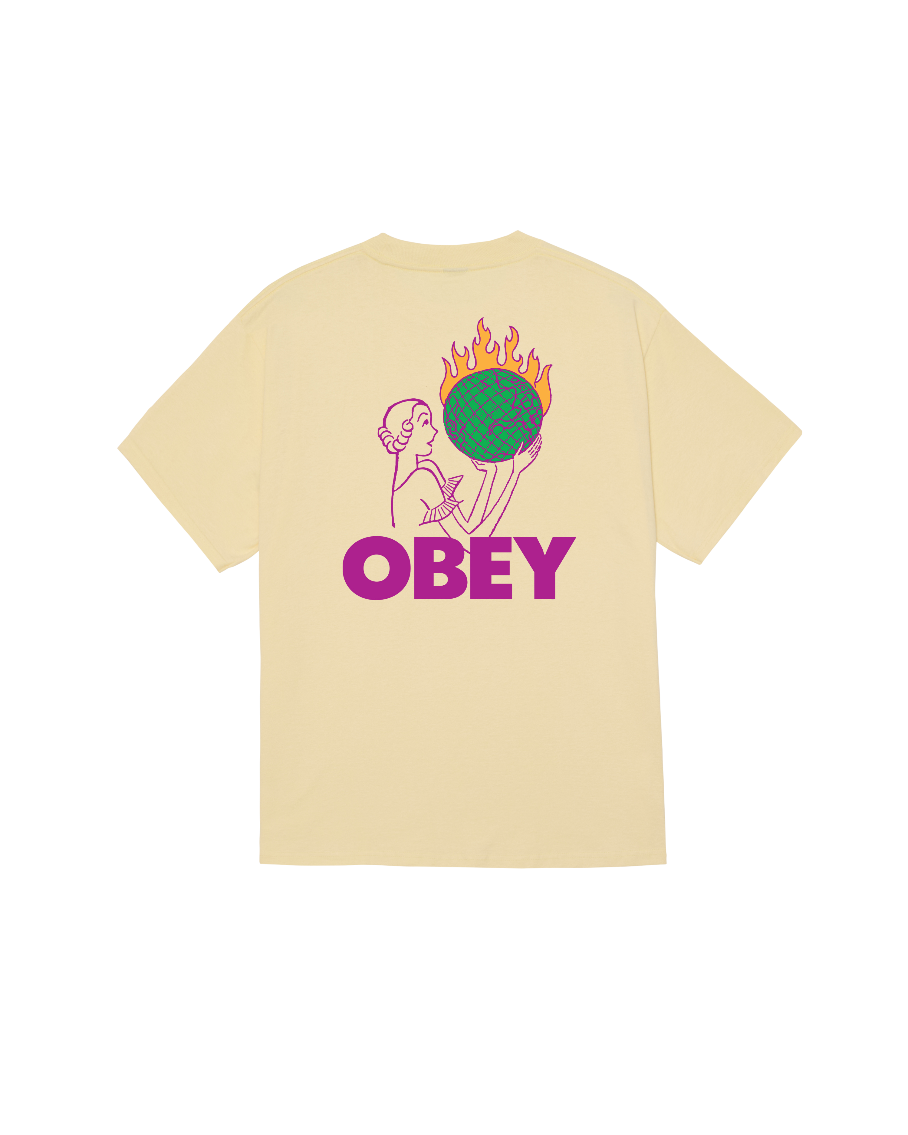 World In Flames Tee | Pale Yellow