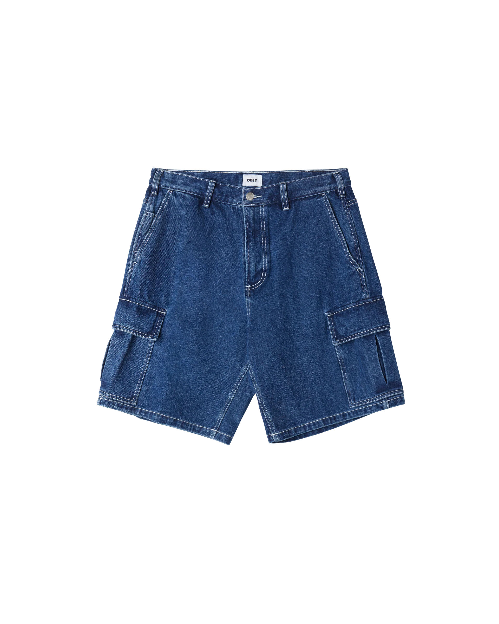 Bigwig Baggy Denim Cargo Short | Stone Wash Indigo