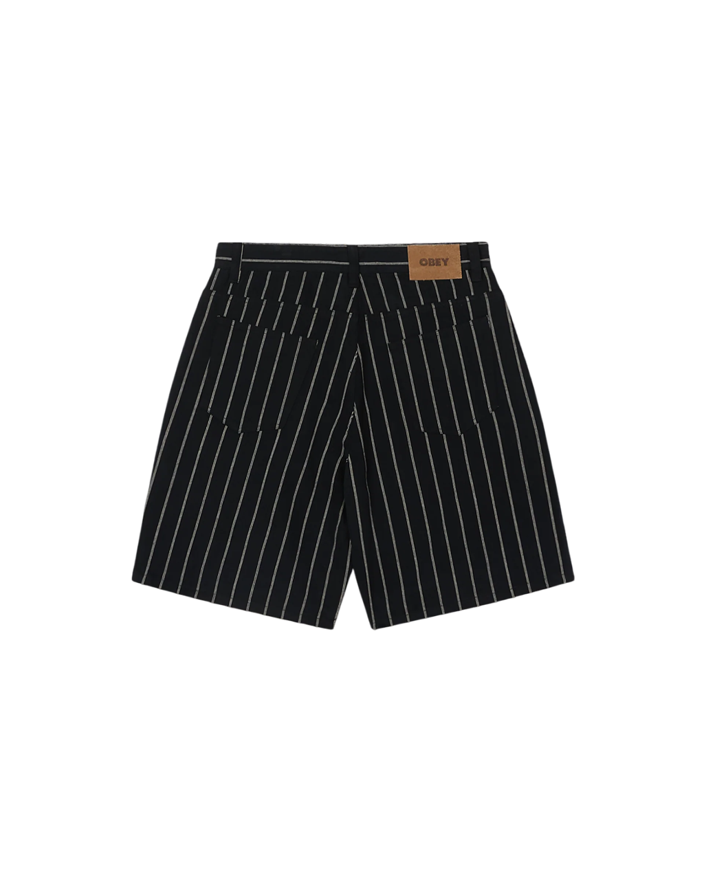 Stripe Baggy Denim Short | Black Multi