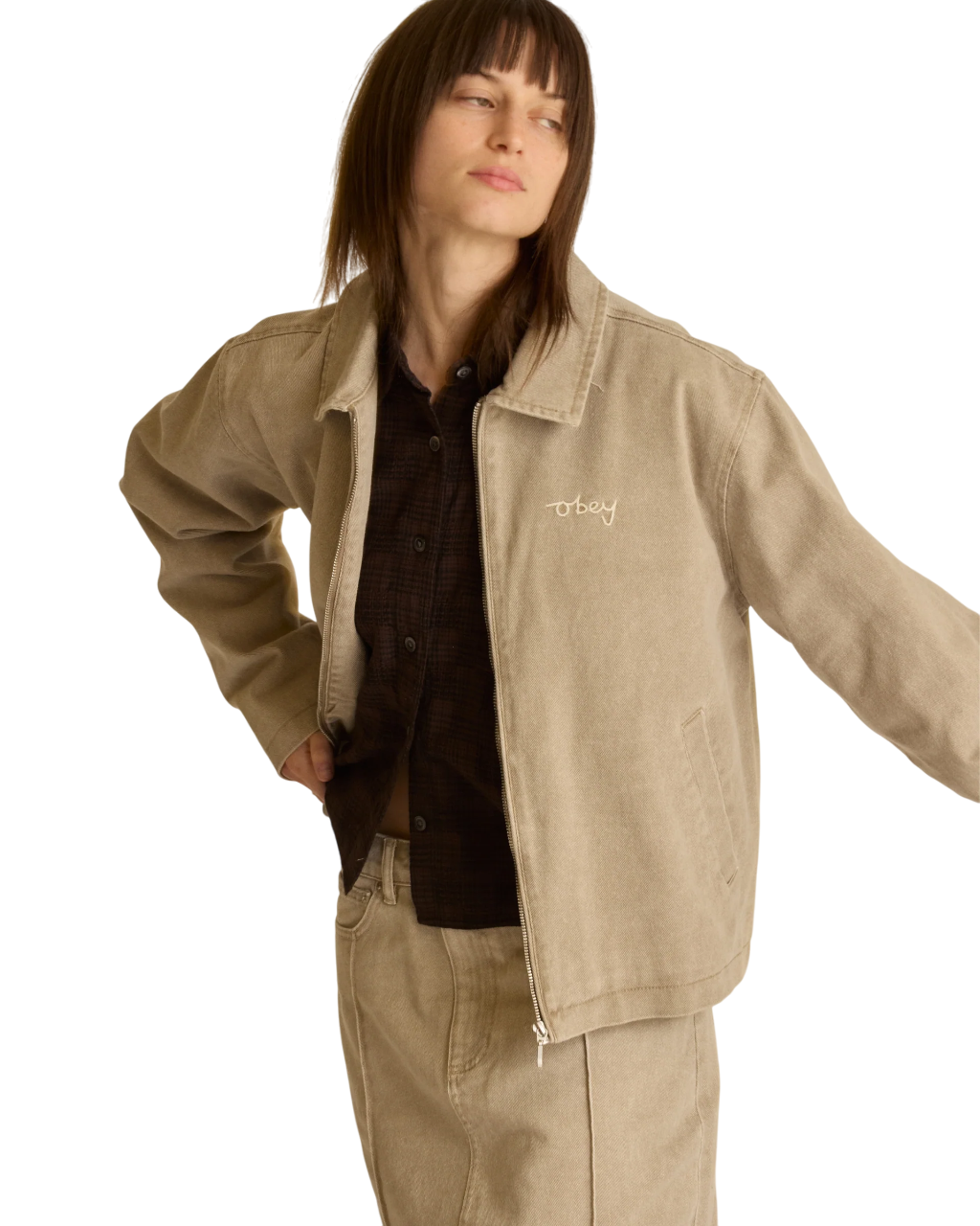 Serene Zip Denim Jacket | Fungi