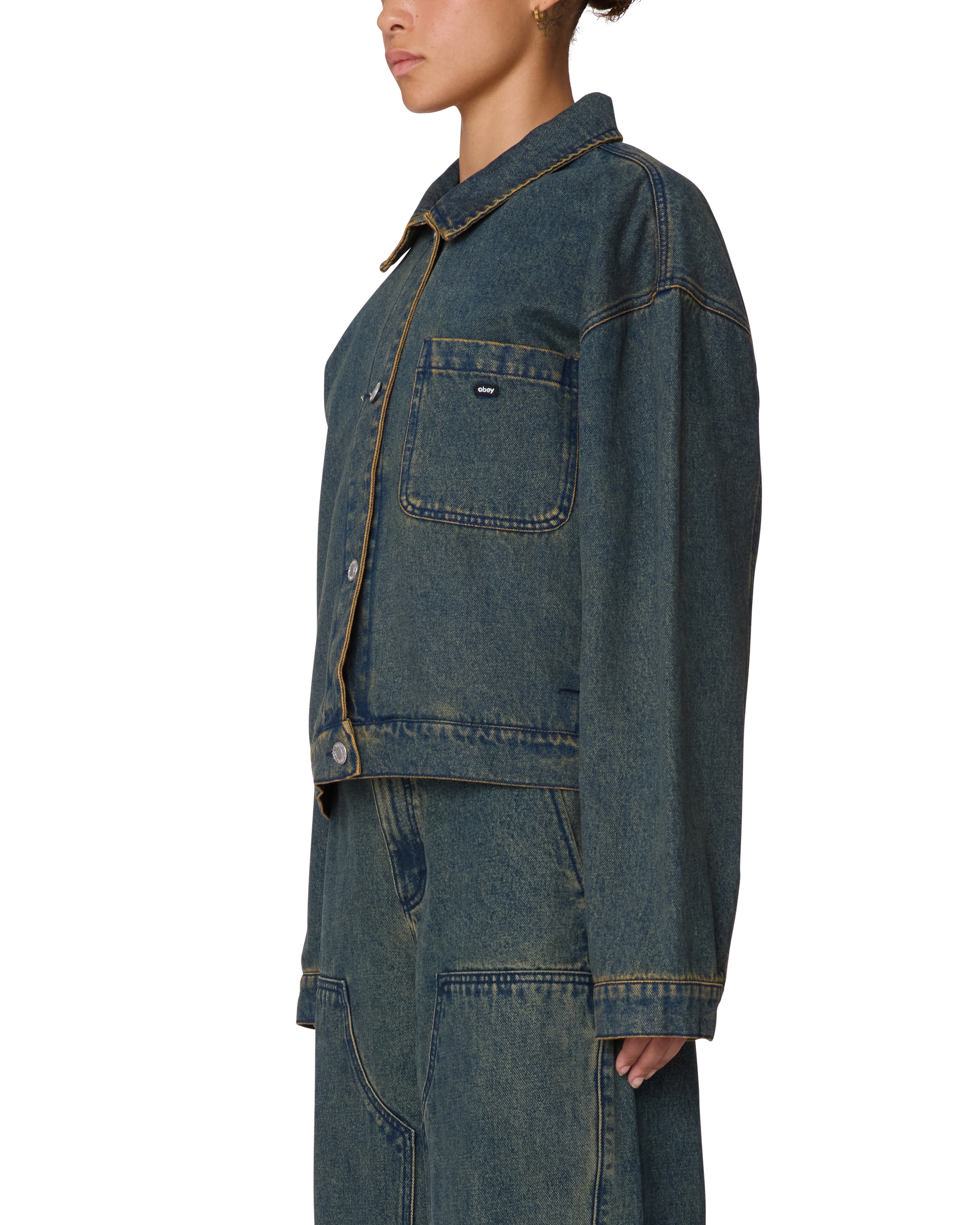 obey-ines-denim-jacket-yellow-tint-wash