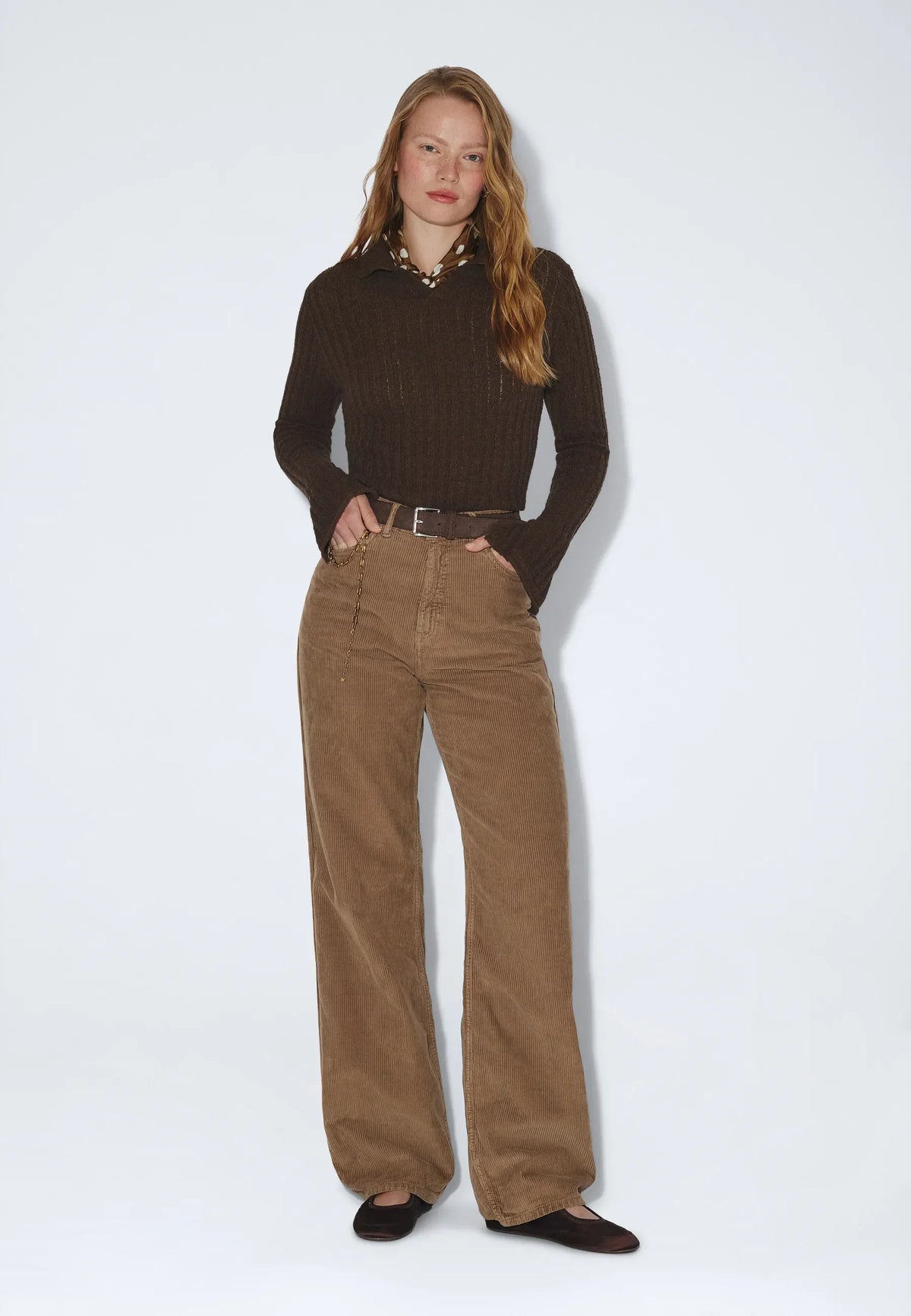 Donna High Relaxed | Washed Khaki Cord