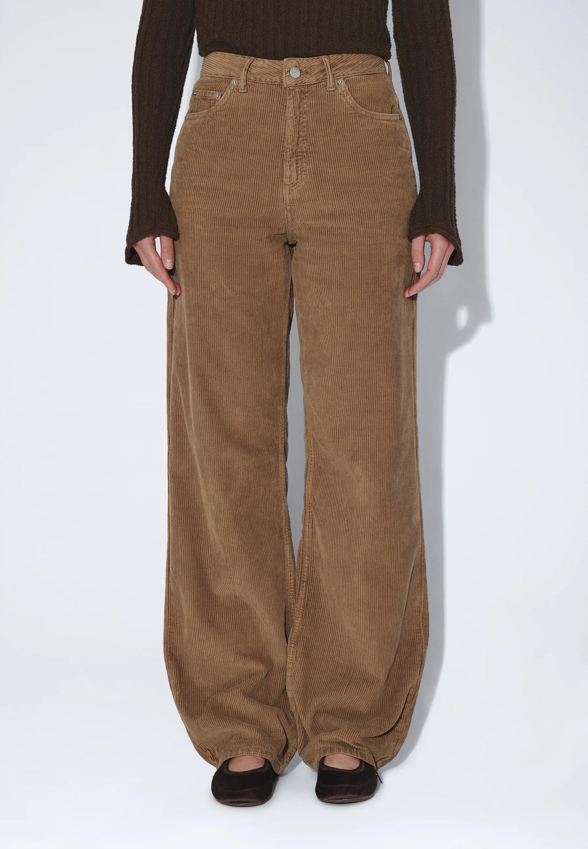 Donna High Relaxed | Washed Khaki Cord