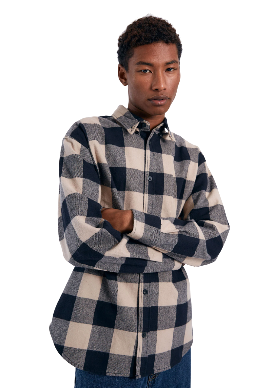 Ray Shirt - Pale Taupe Check
