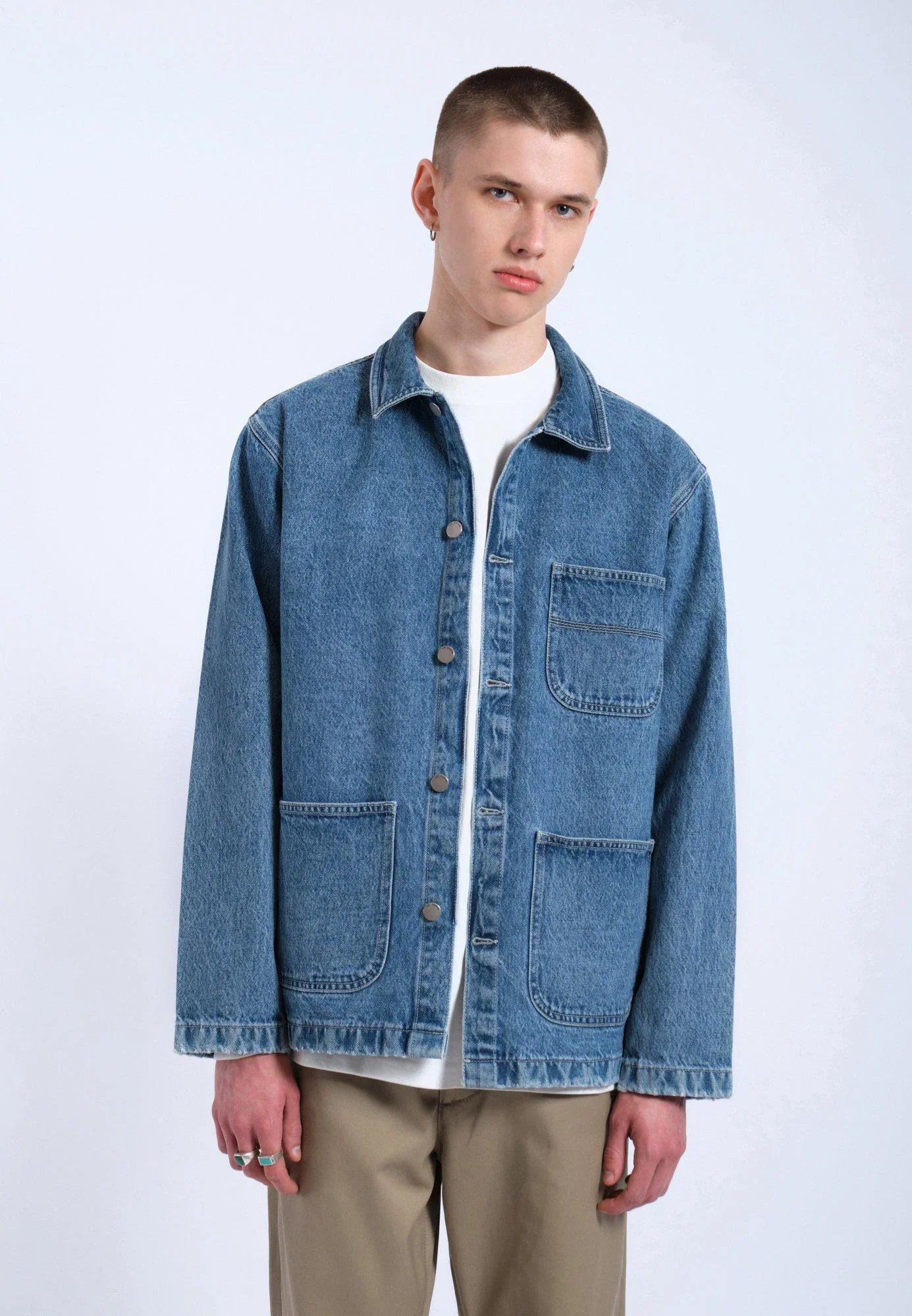 Devon Worker Jacket - Stream Sky Retro Contrast
