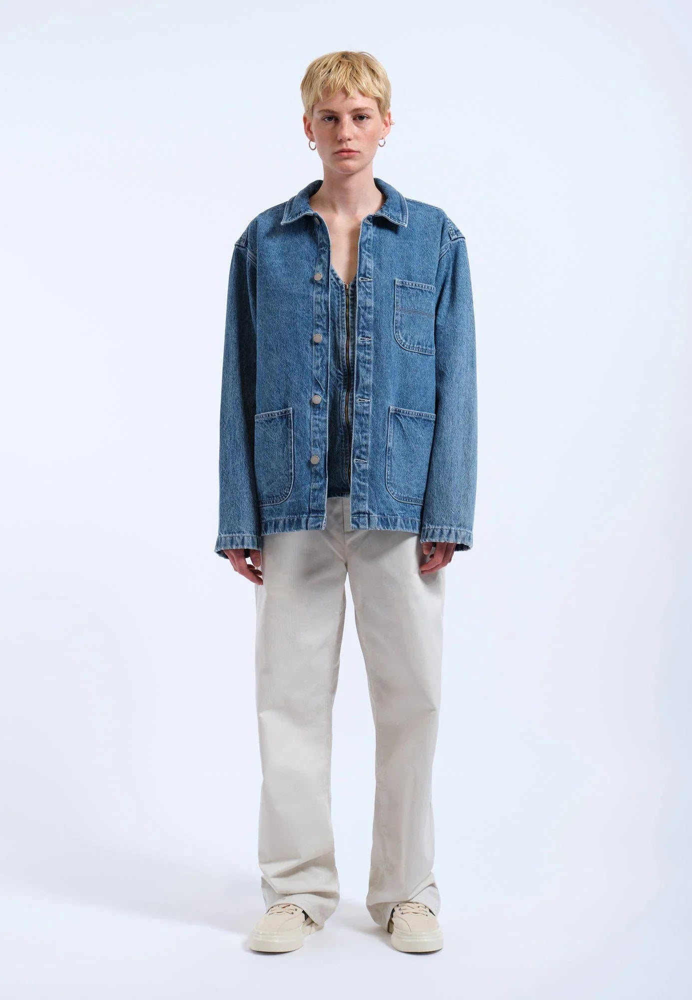 Devon Worker Jacket - Stream Sky Retro Contrast